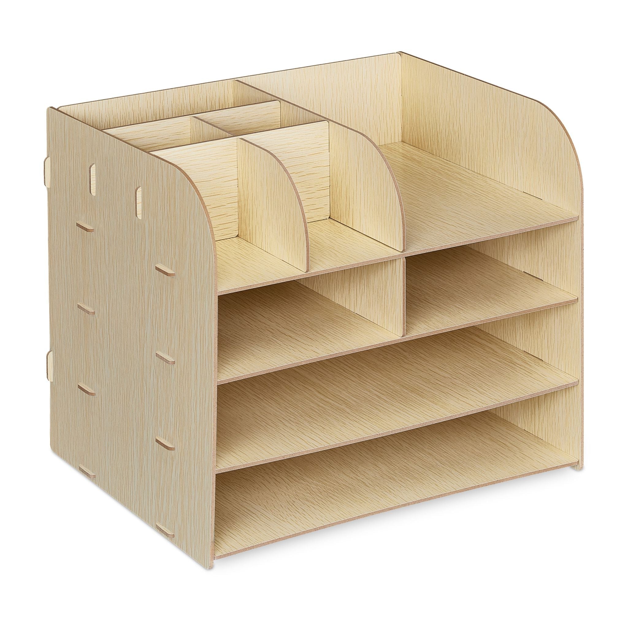 Schreibtisch Organizer mit Ablagefächern Hellbraun von Relaxdays