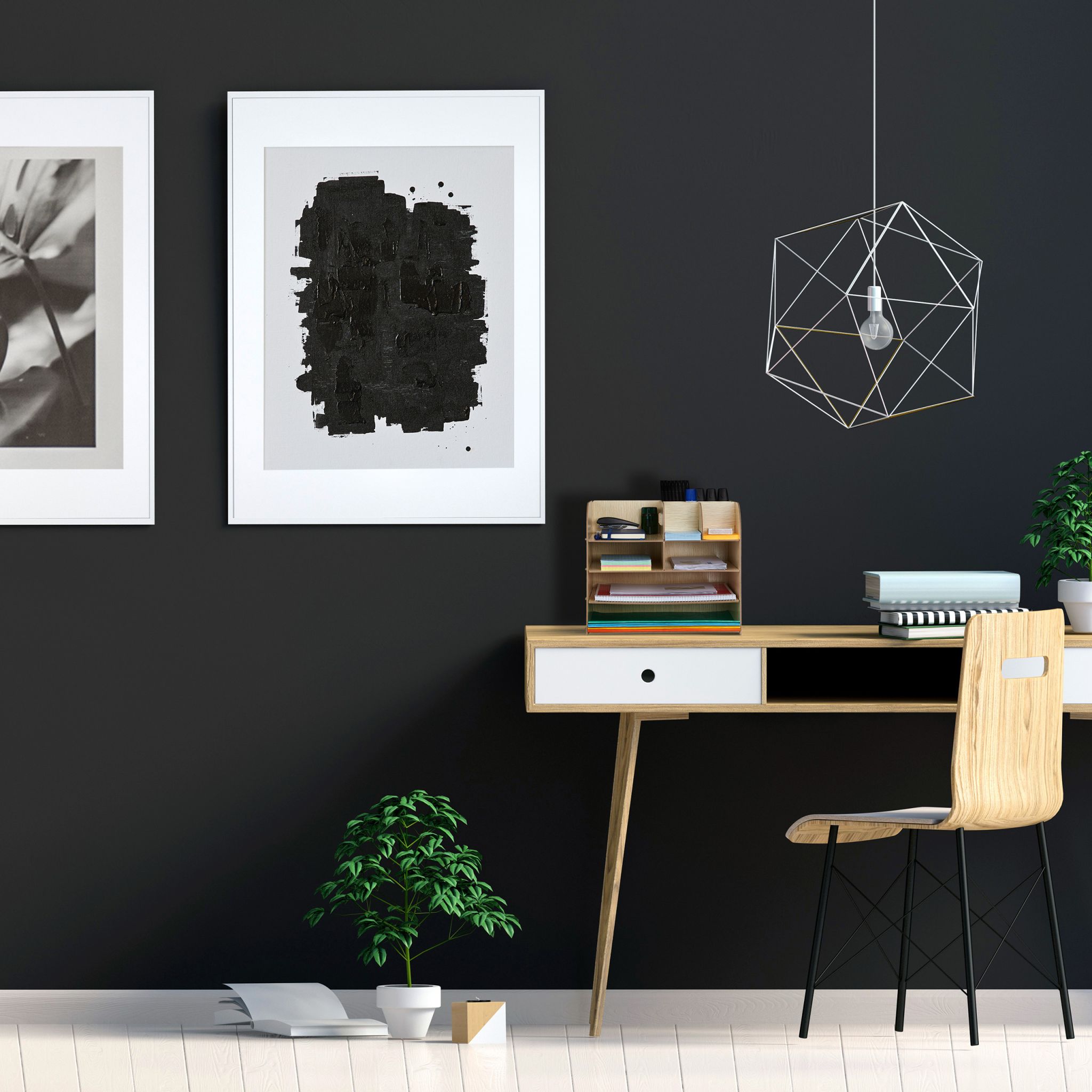 Schreibtisch Organizer mit Ablagefächern Hellbraun von Relaxdays