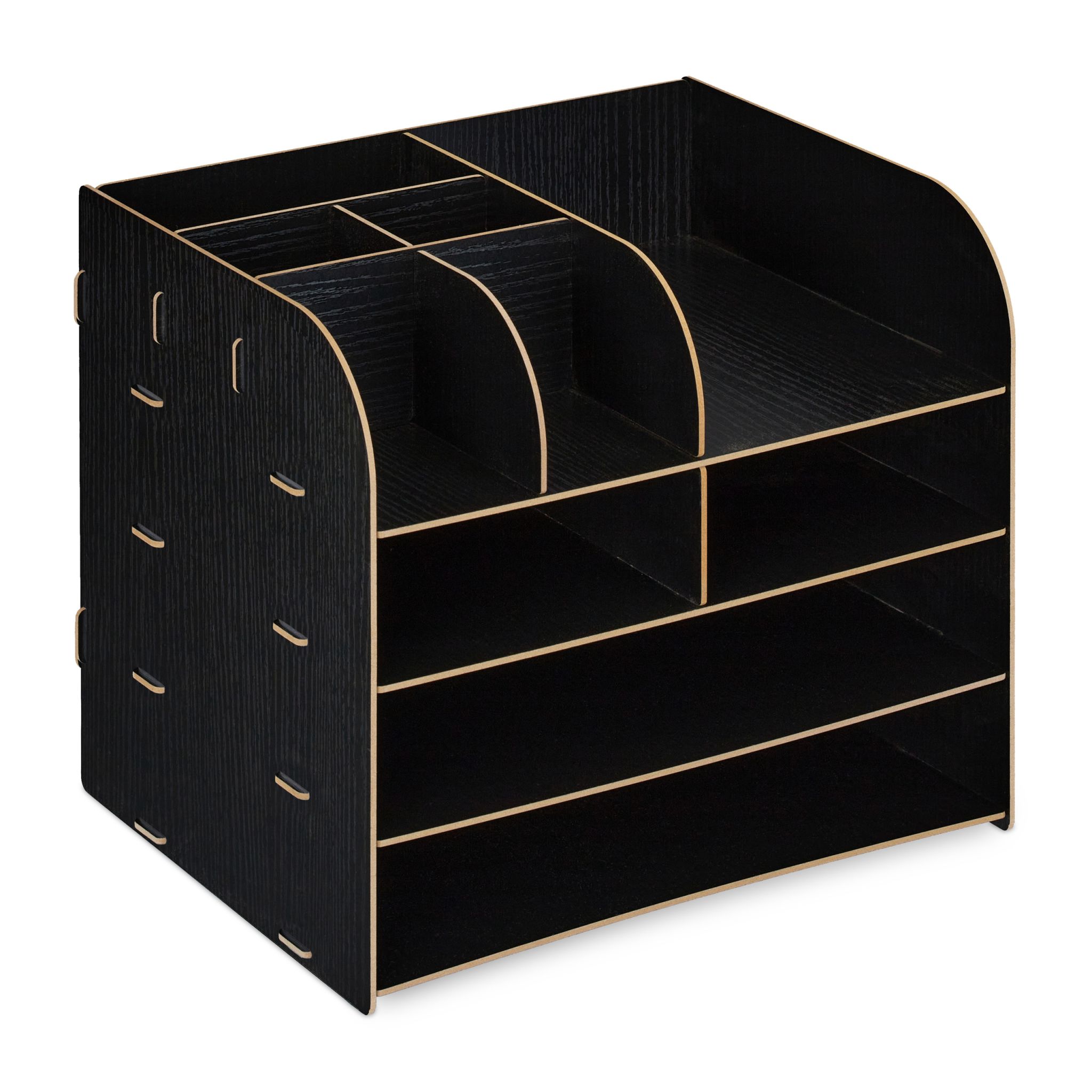 Schreibtisch Organizer mit Ablagefächern Schwarz von Relaxdays