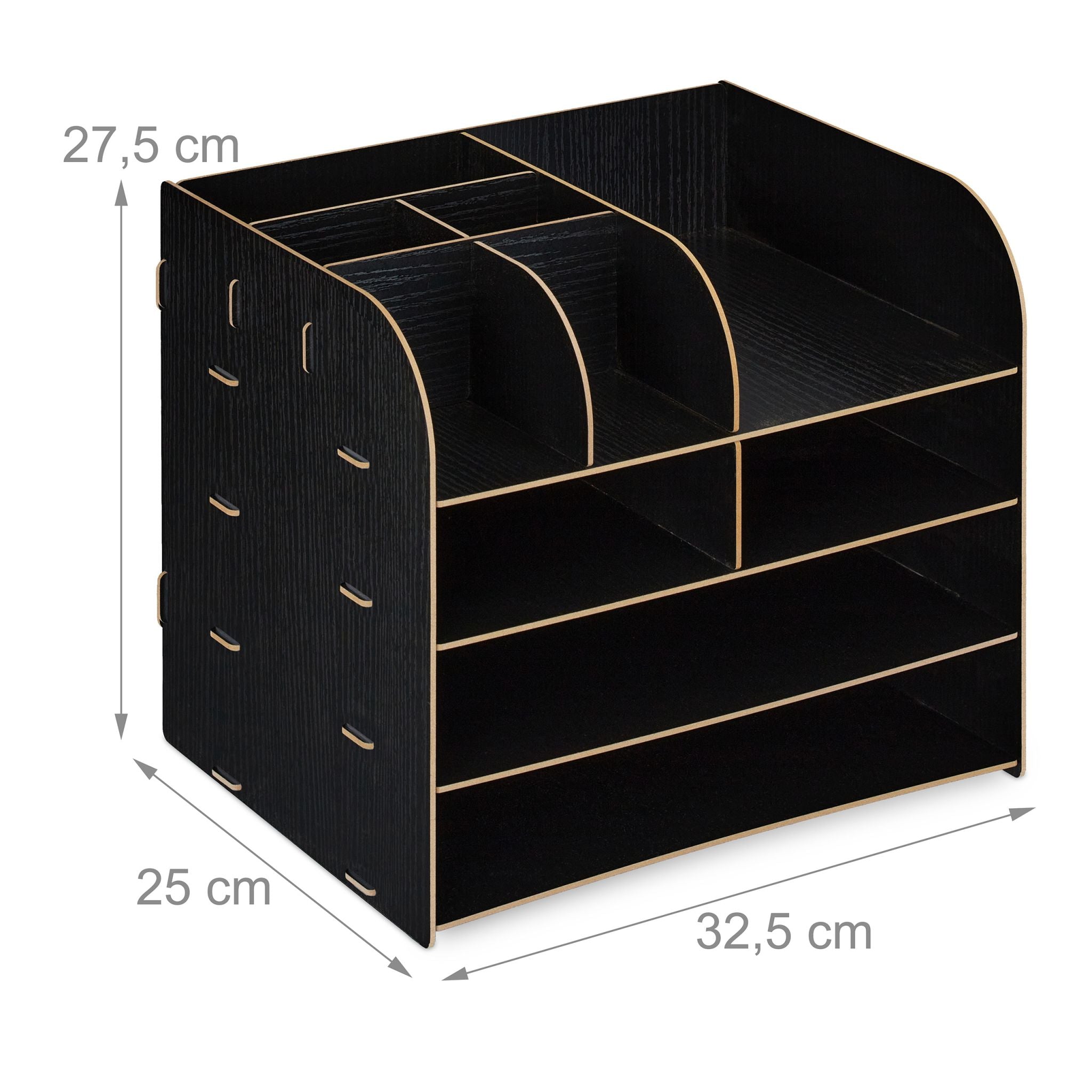 Schreibtisch Organizer mit Ablagefächern Schwarz von Relaxdays