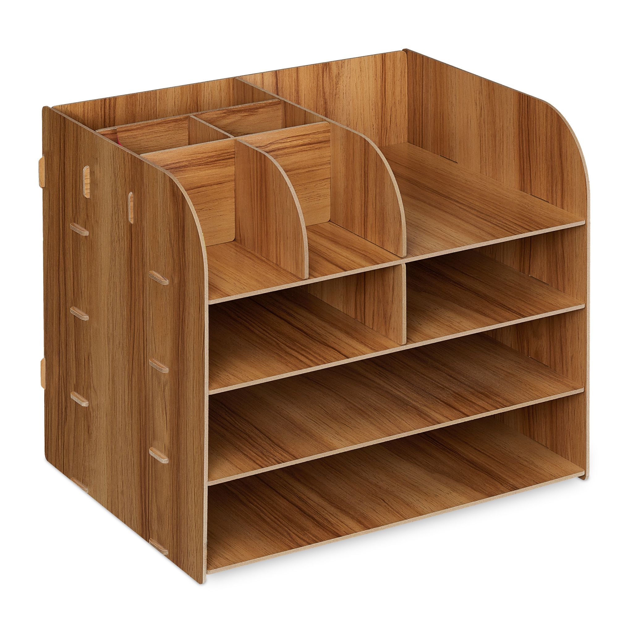 Schreibtisch Organizer mit Ablagefächern Braun von Relaxdays