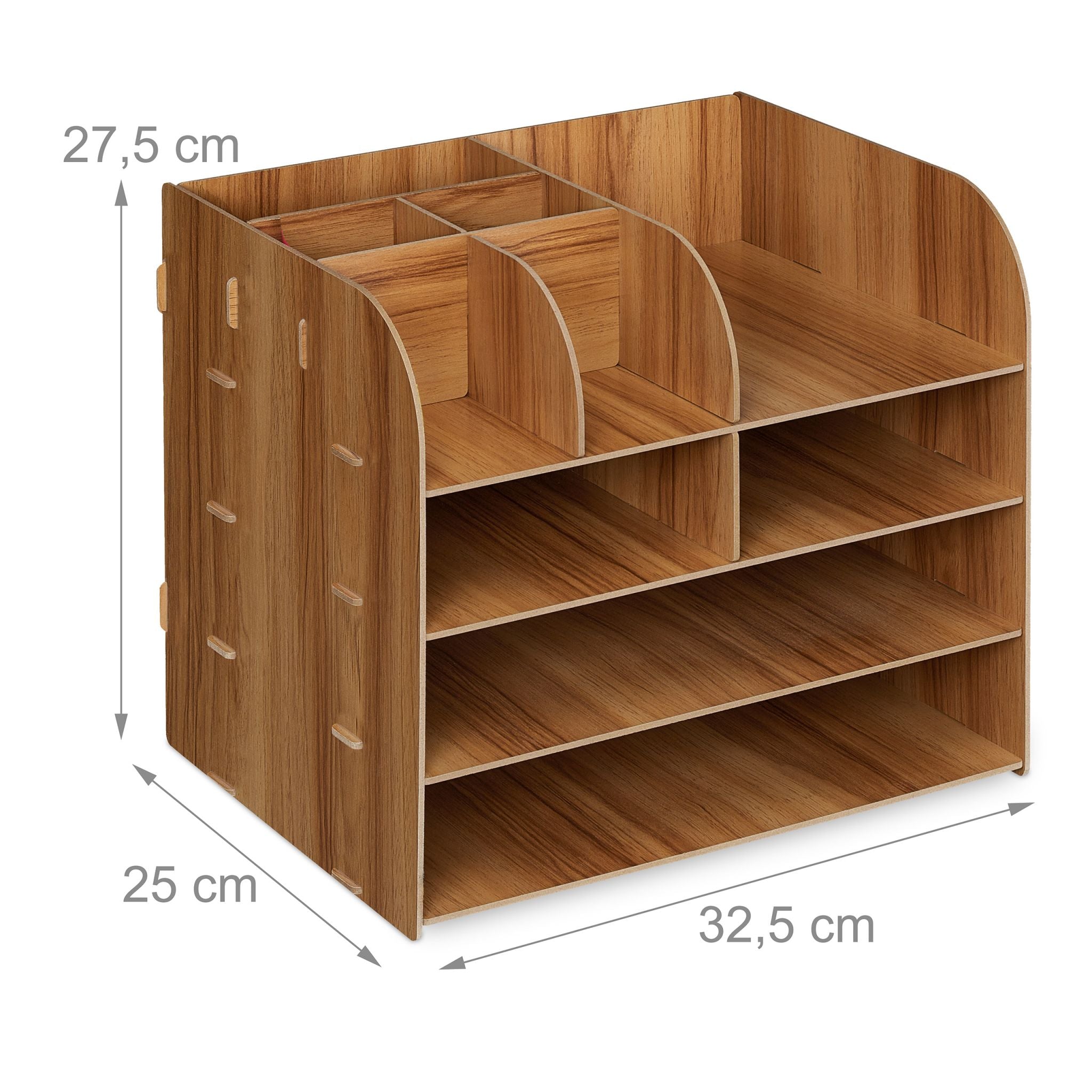Schreibtisch Organizer mit Ablagefächern Braun von Relaxdays