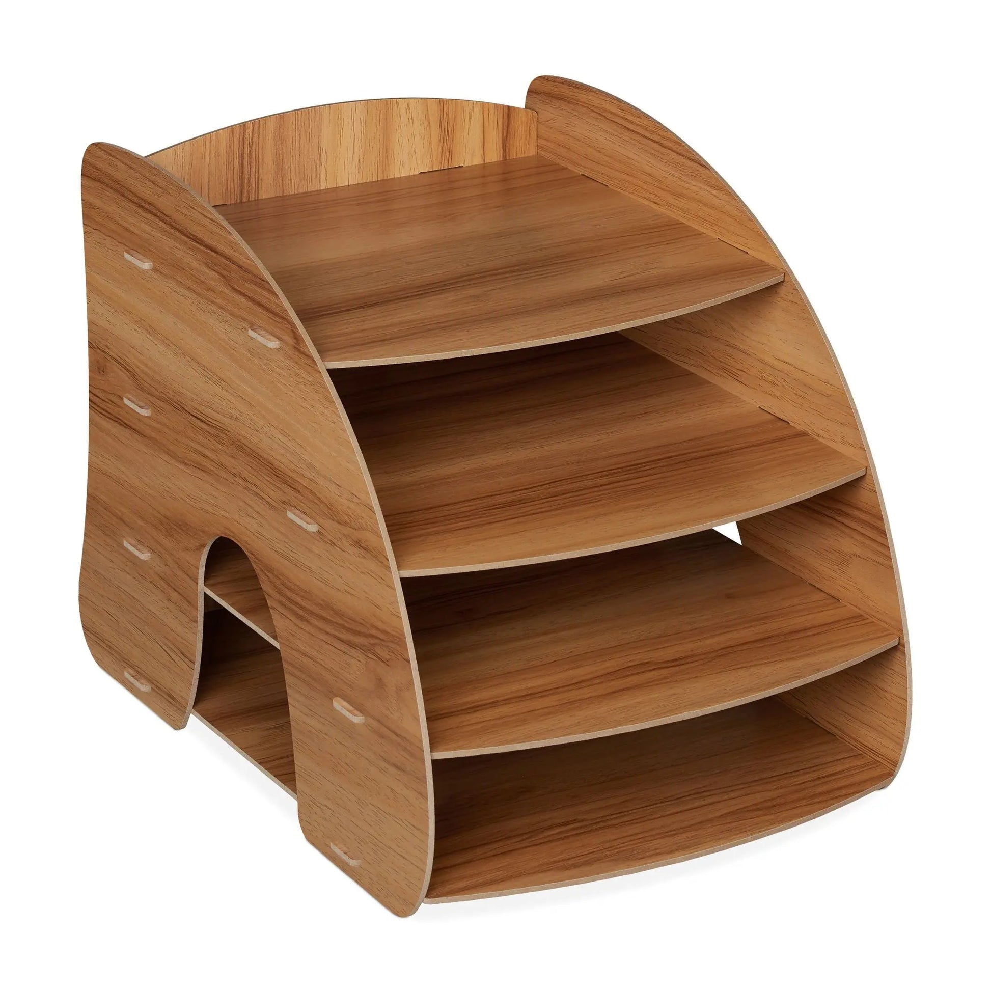 Dokumentenablage mit 4 Fächern Dunkelbraun von Relaxdays