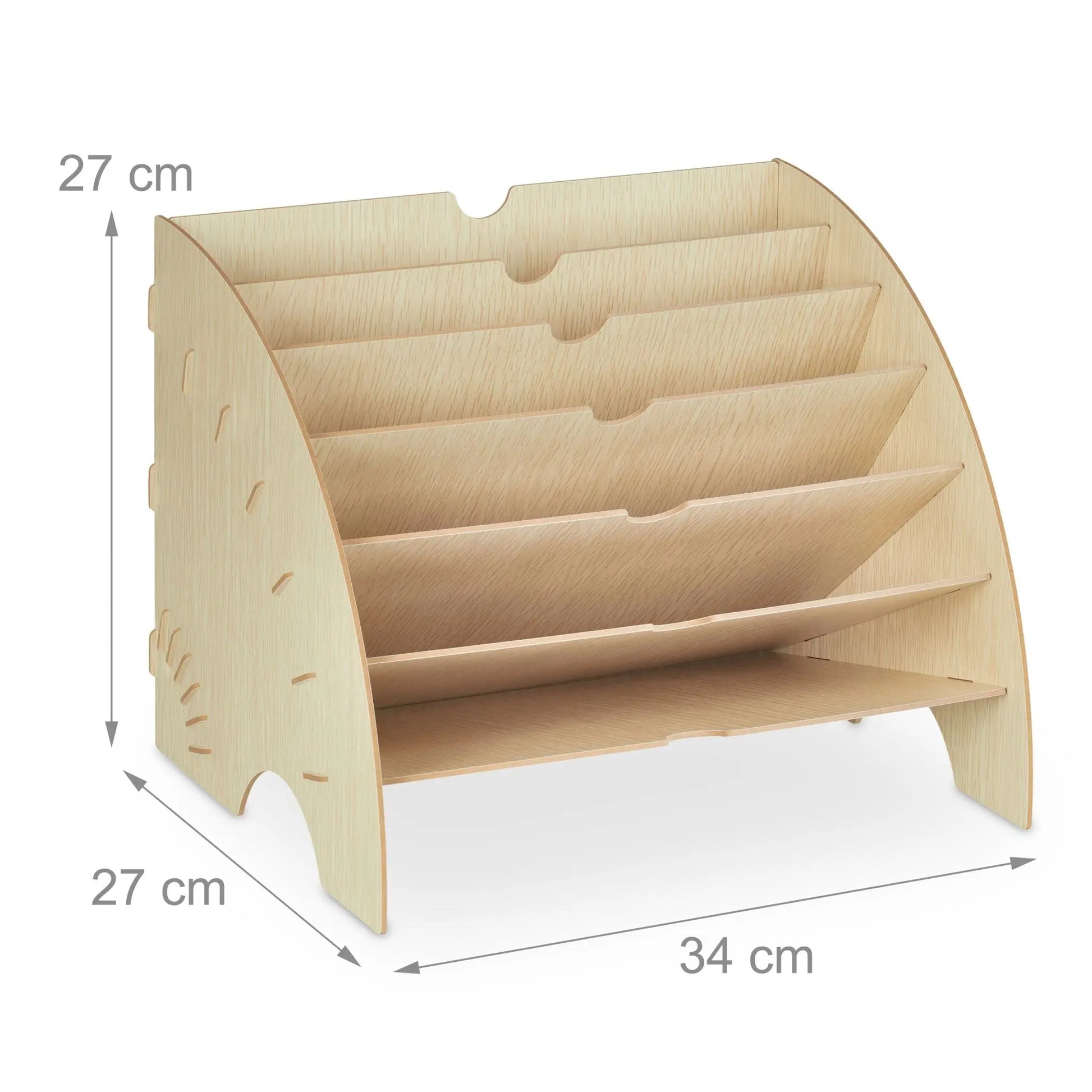 Dokumentenablage 6 Fächer Hellbraun von Relaxdays