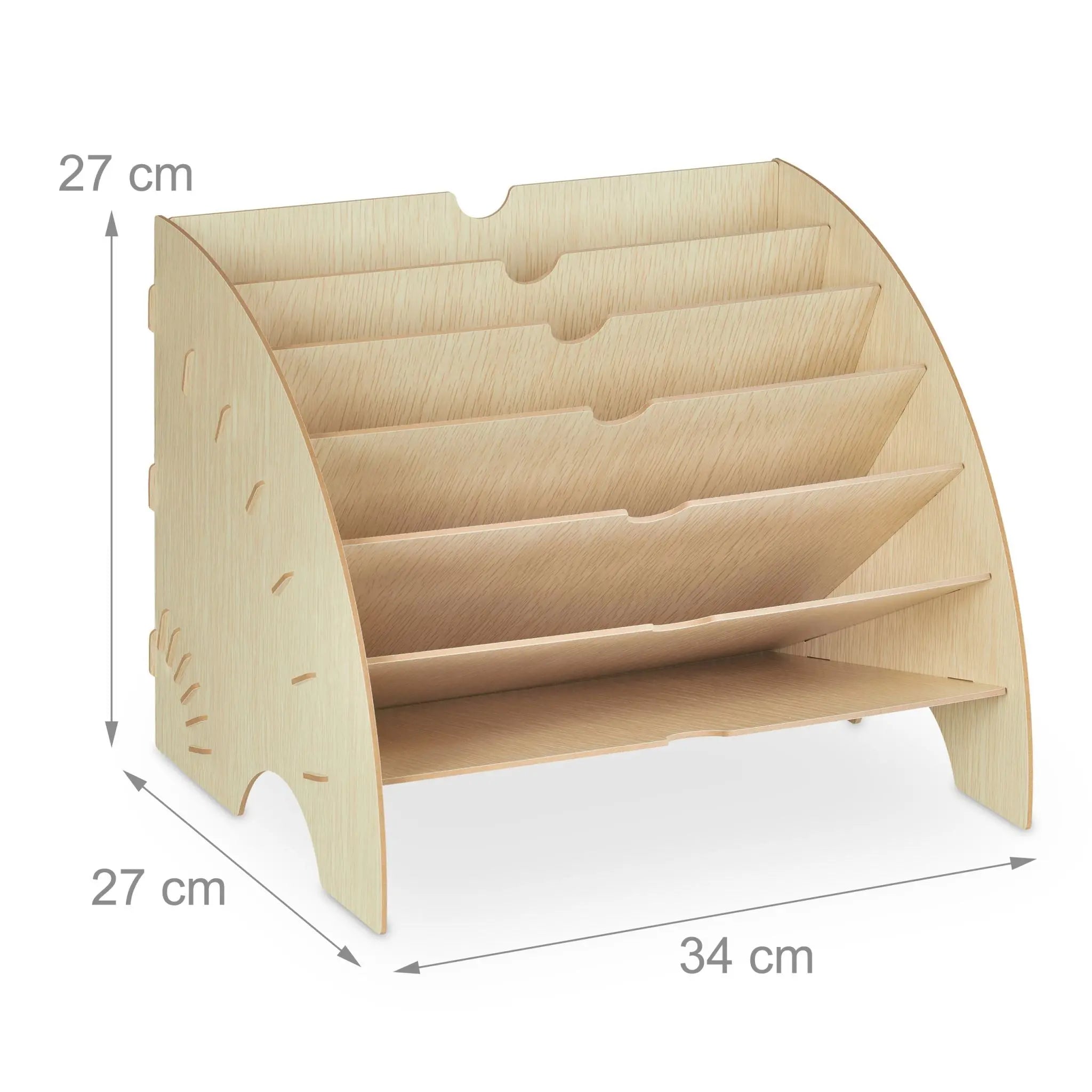 Dokumentenablage 6 Fächer Hellbraun von Relaxdays