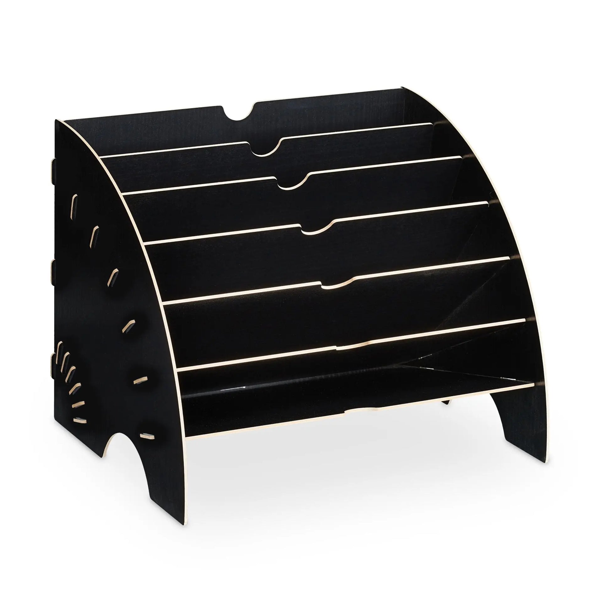 Dokumentenablage 6 Fächer Schwarz von Relaxdays