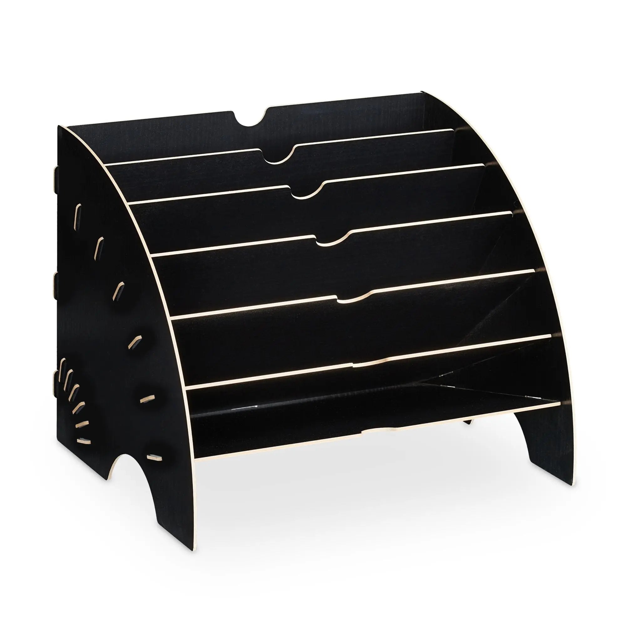 Dokumentenablage 6 Fächer Schwarz von Relaxdays