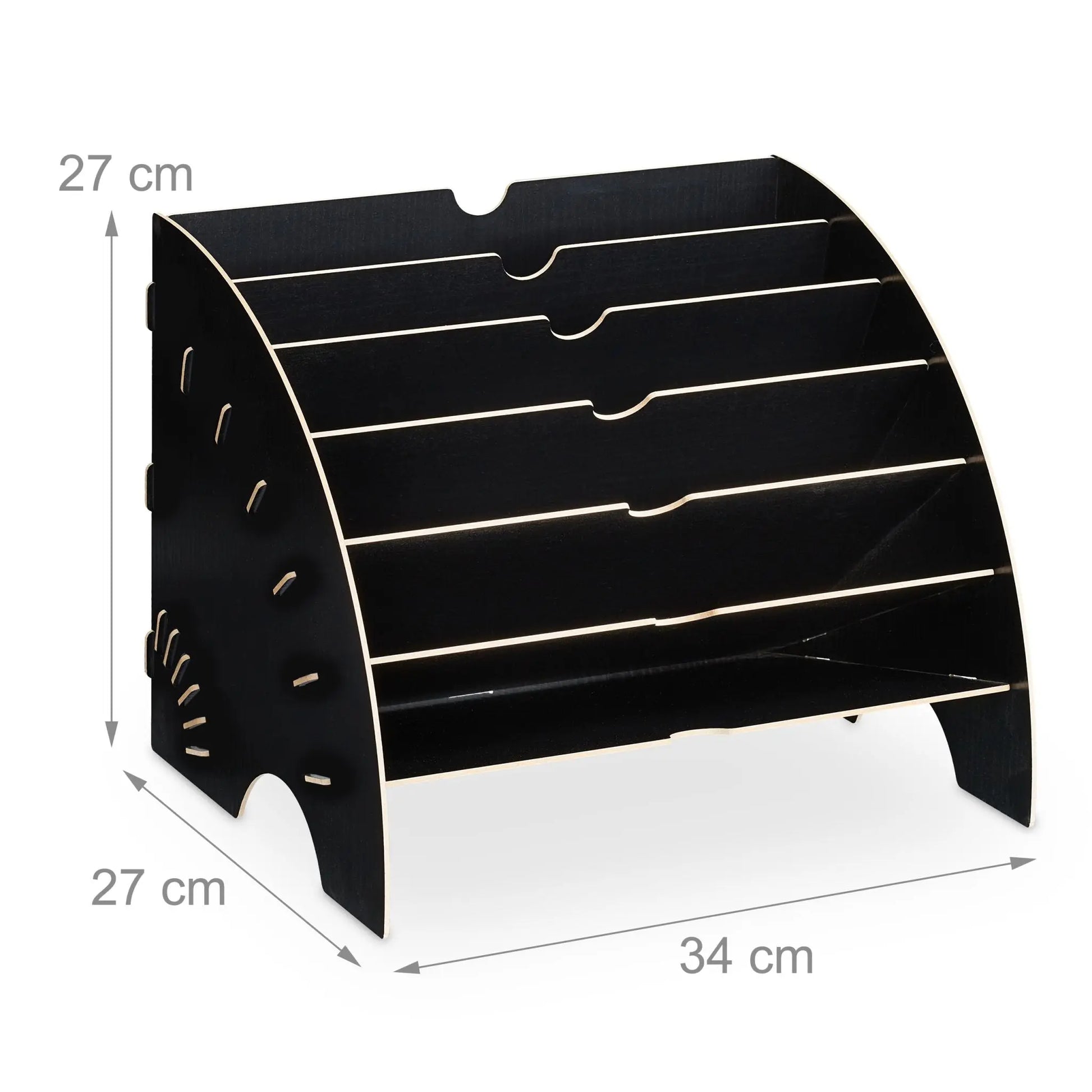 Dokumentenablage 6 Fächer Schwarz von Relaxdays