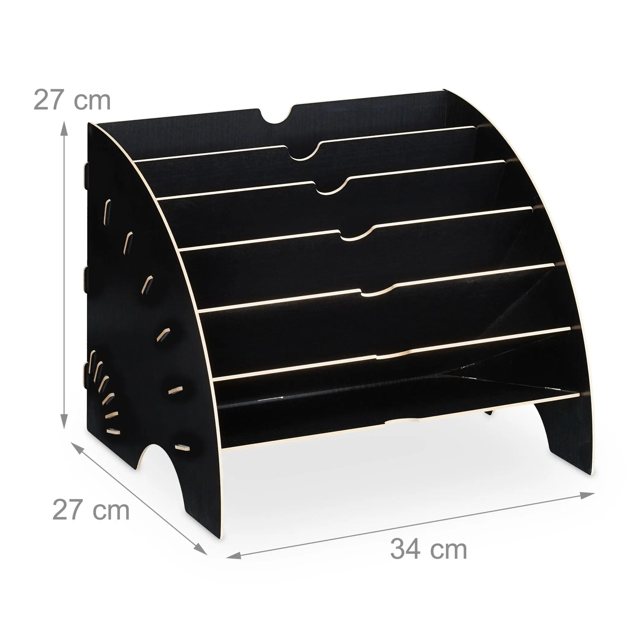 Dokumentenablage 6 Fächer Schwarz von Relaxdays