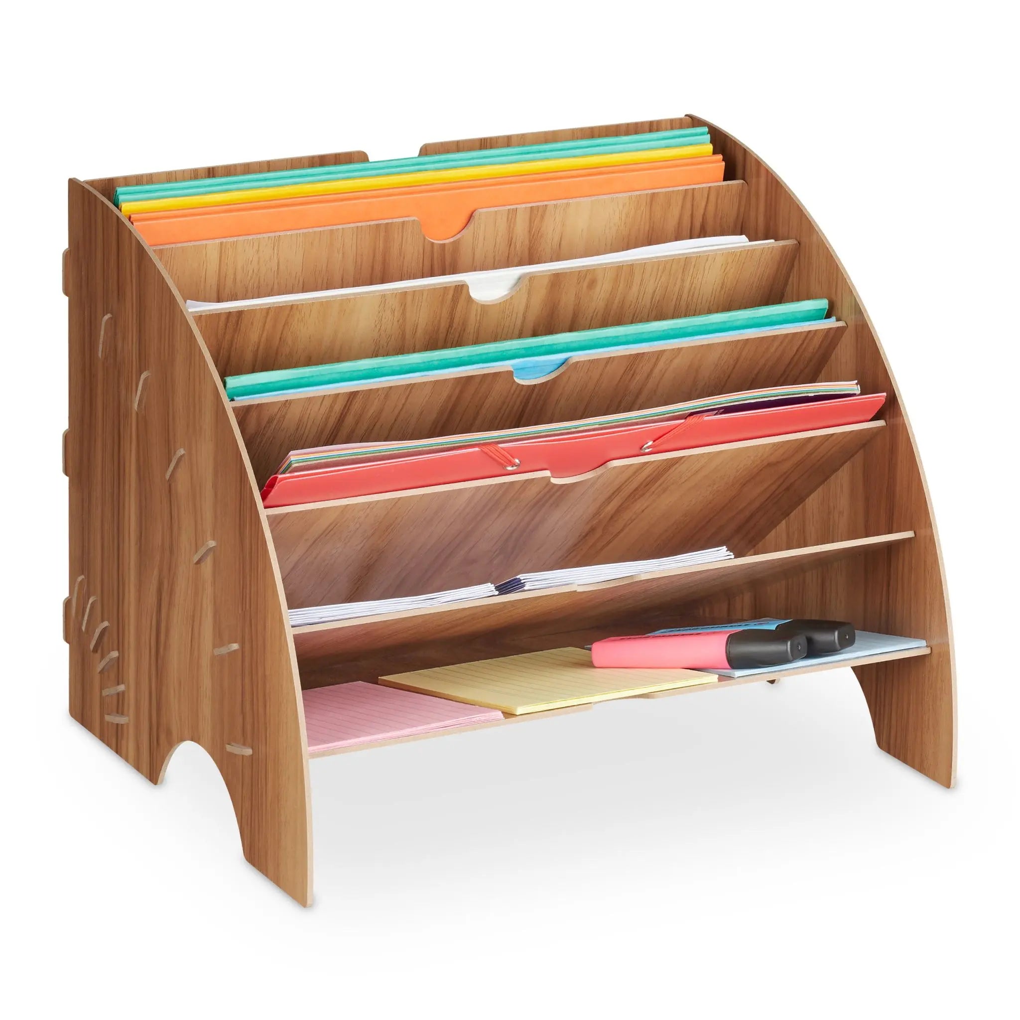 Dokumentenablage 6 Fächer Braun von Relaxdays