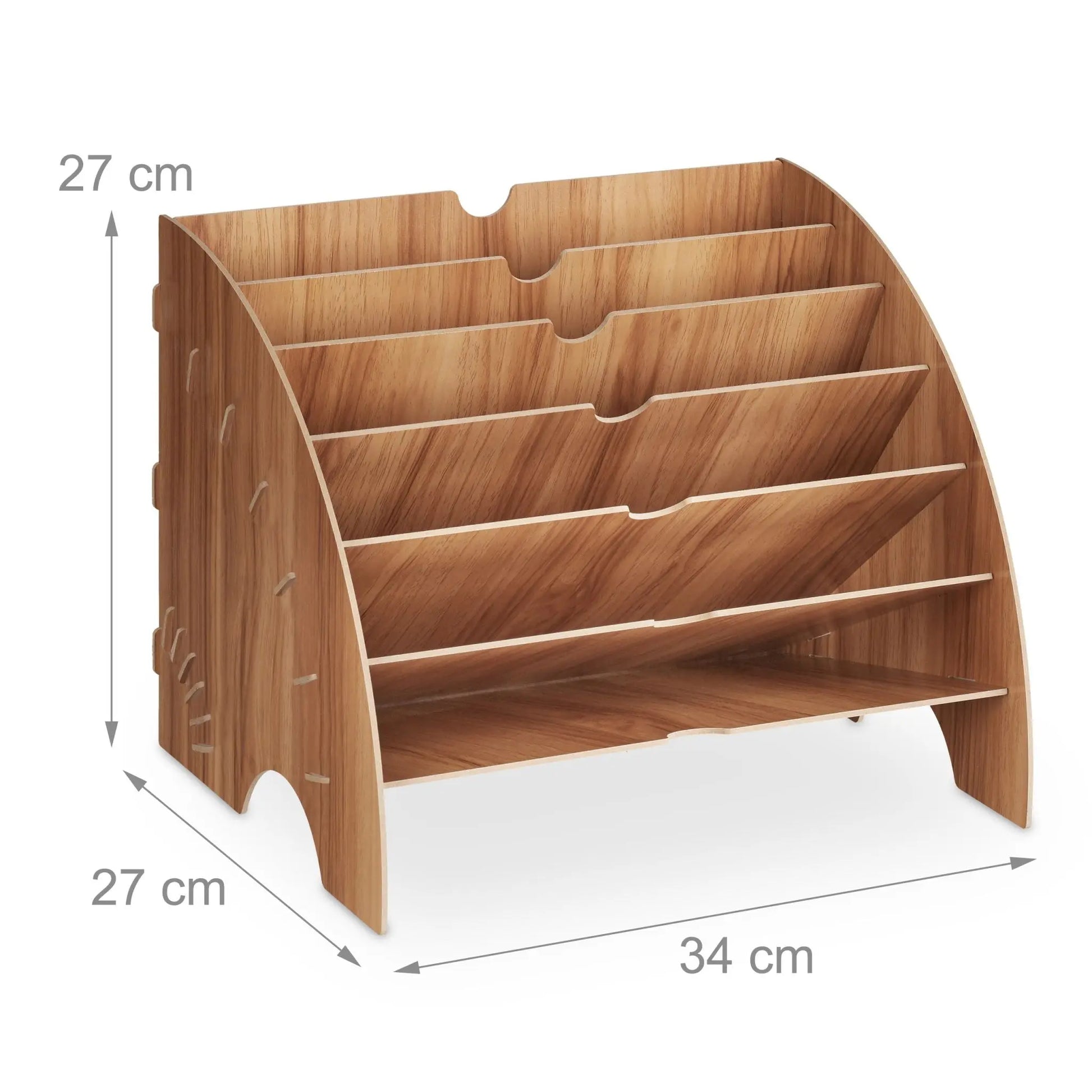 Dokumentenablage 6 Fächer Braun von Relaxdays