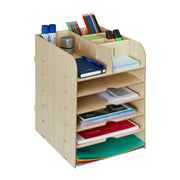 Schreibtisch Organizer mit Ablagefächern Hellbraun von Relaxdays
