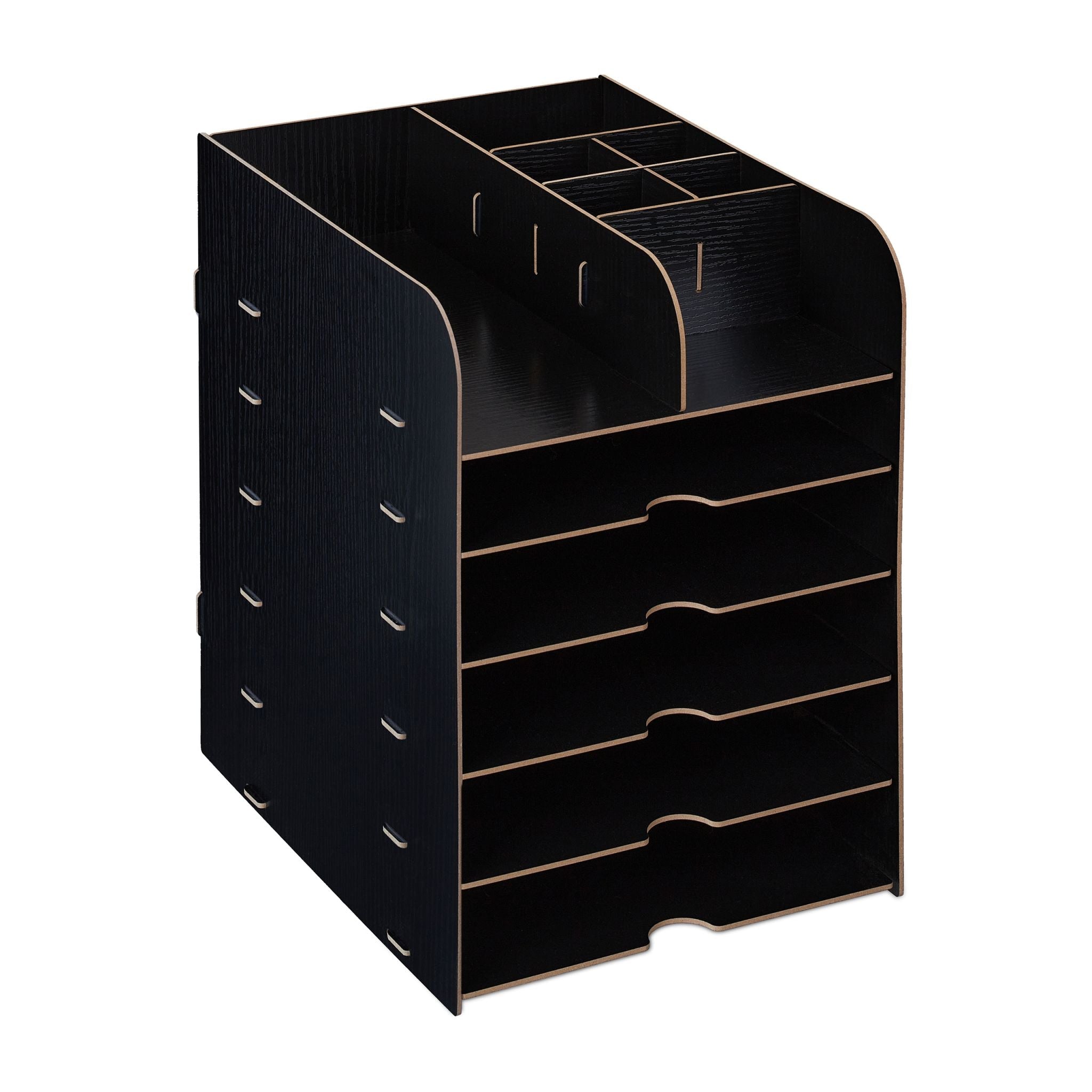 Schreibtisch Organizer mit Ablagefächern Schwarz von Relaxdays
