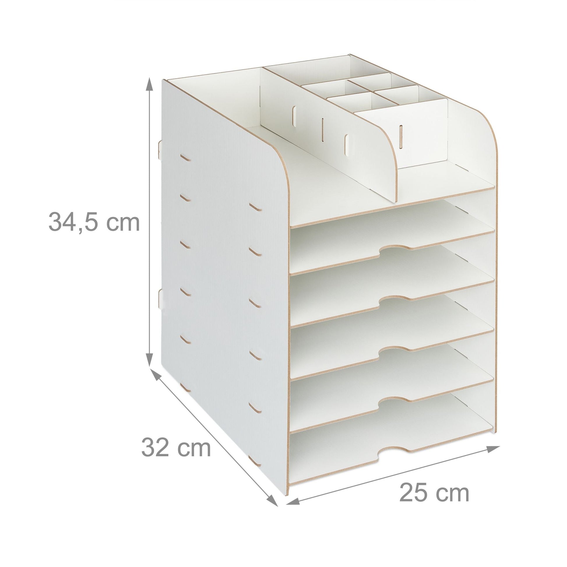 Schreibtisch Organizer mit Ablagefächern Weiss von Relaxdays