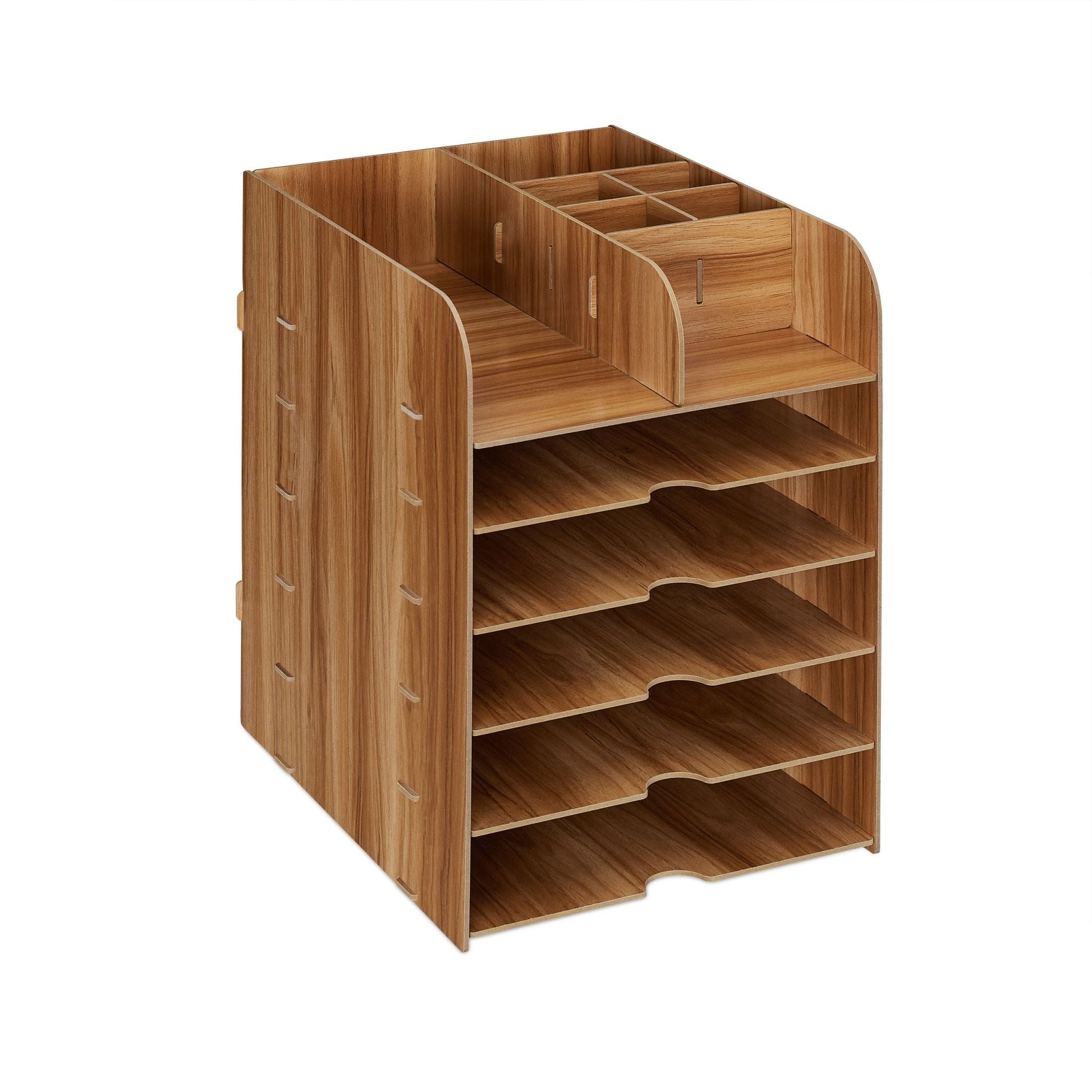 Schreibtisch Organizer mit Ablagefächern Braun von Relaxdays