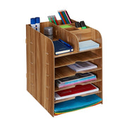 Schreibtisch Organizer mit Ablagefächern Braun von Relaxdays