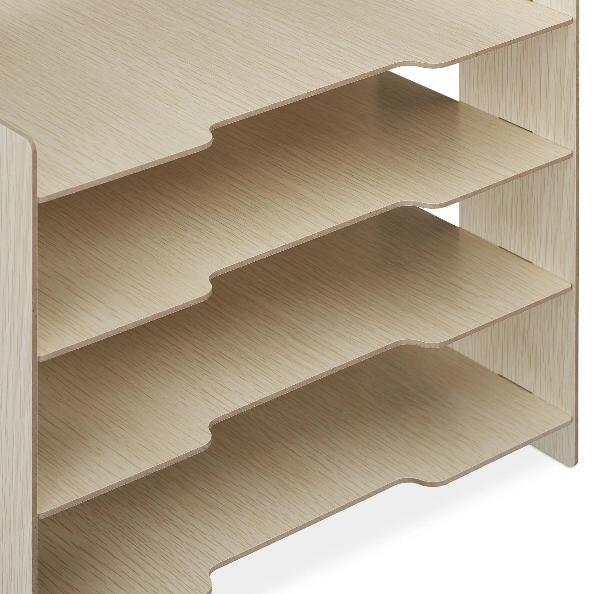 Briefablage MDF mit 3 Fächern Hellbraun von Relaxdays