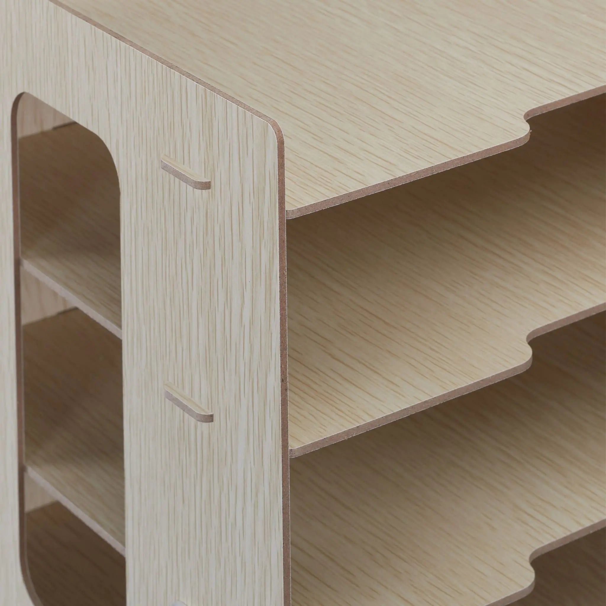 Briefablage MDF mit 3 Fächern Hellbraun von Relaxdays