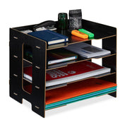 Briefablage MDF mit 3 Fächern Schwarz von Relaxdays