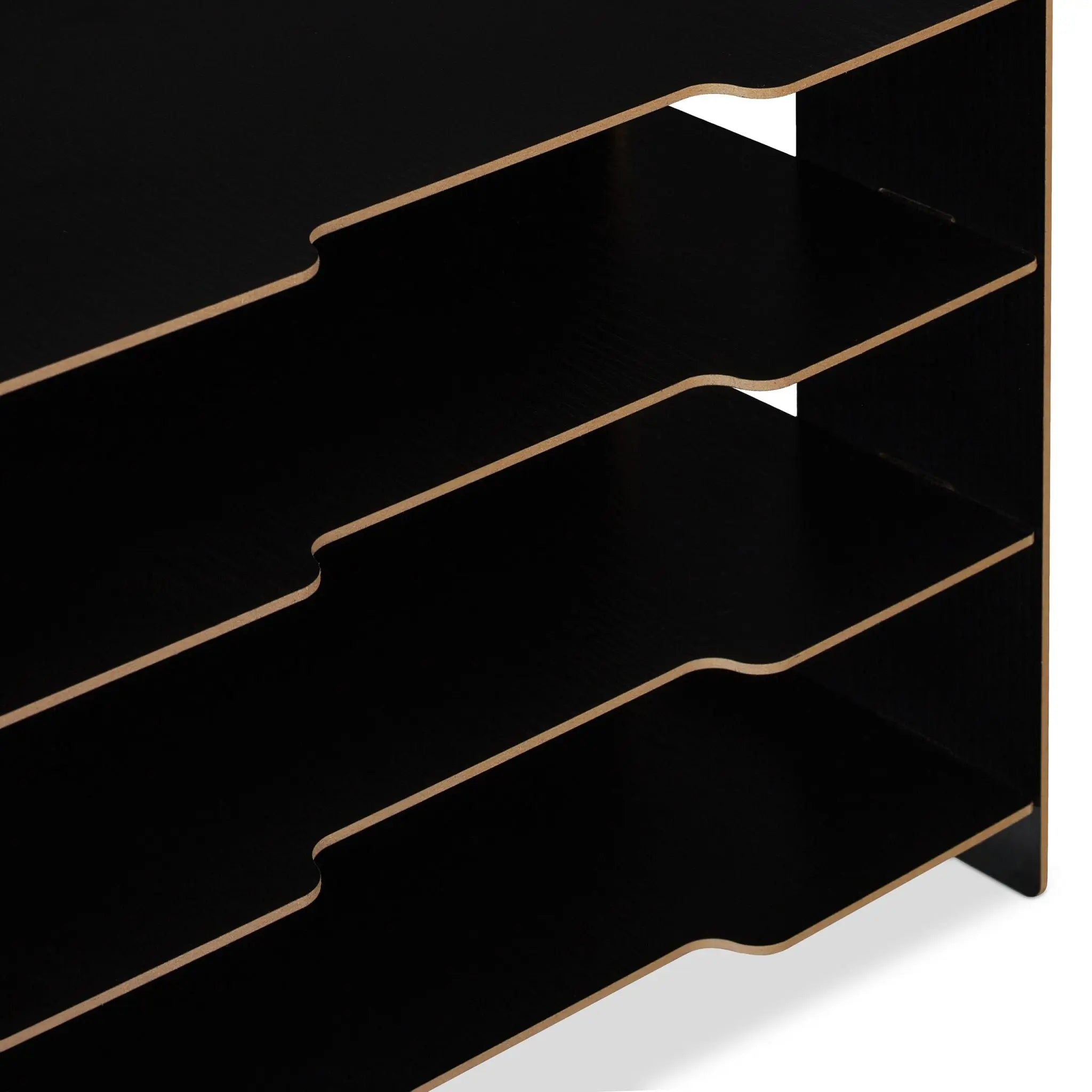Briefablage MDF mit 3 Fächern Schwarz von Relaxdays