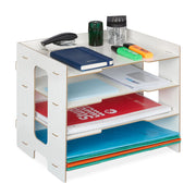 Briefablage MDF mit 3 Fächern Weiss von Relaxdays