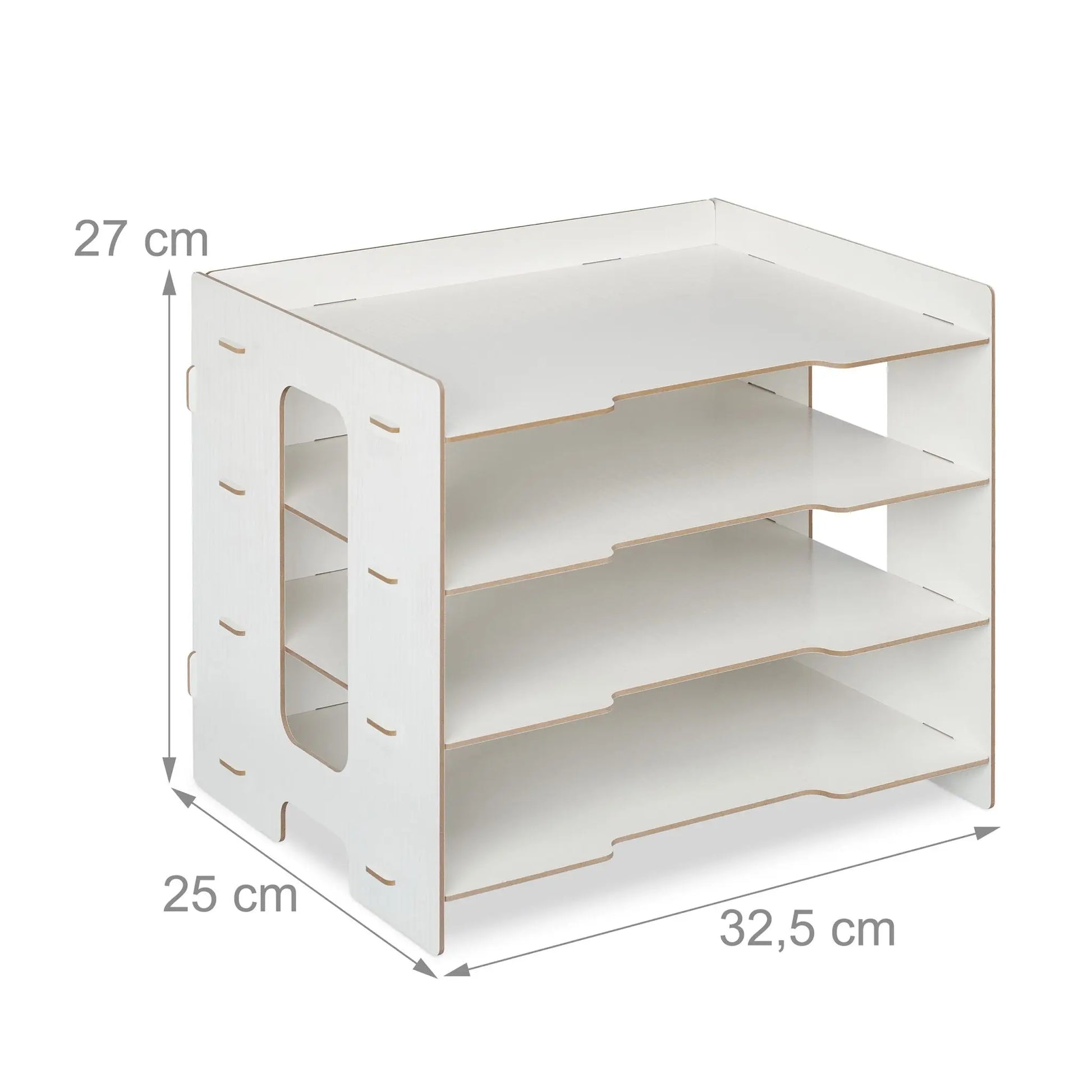 Briefablage MDF mit 3 Fächern Weiss von Relaxdays