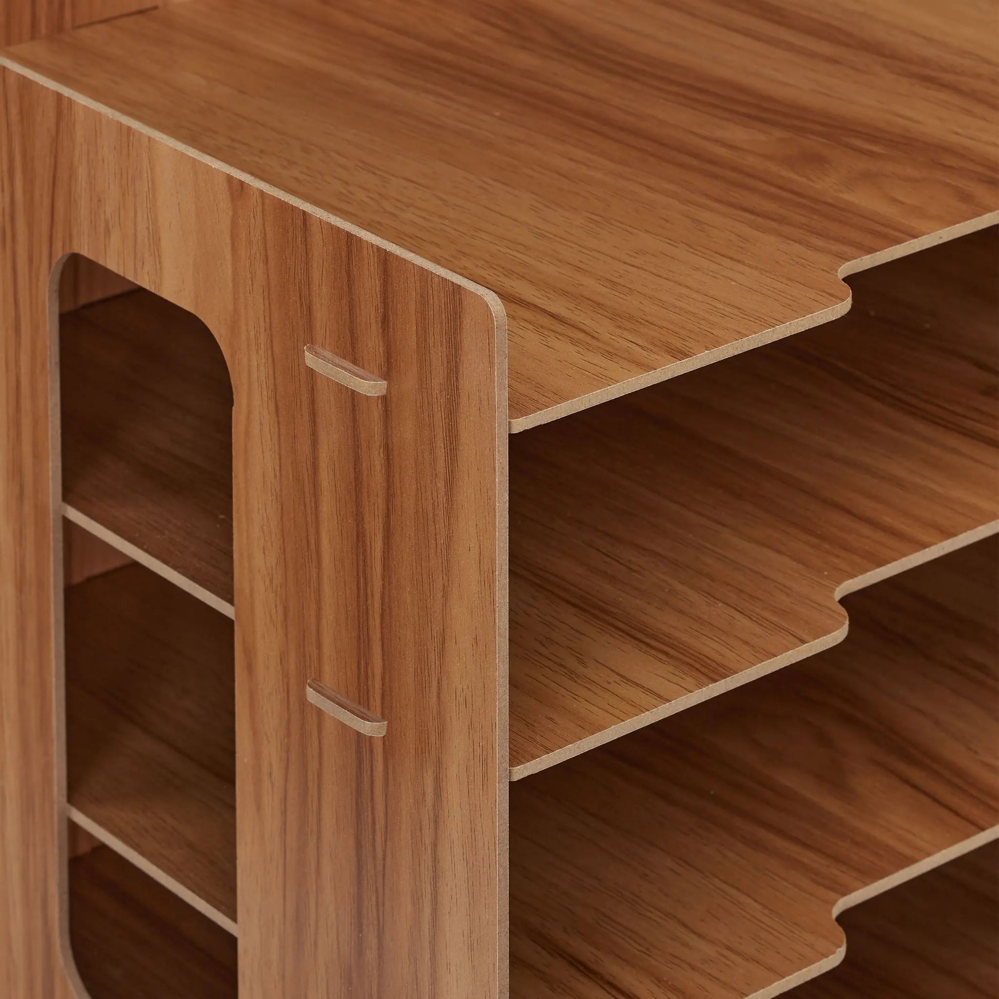 Briefablage MDF mit 3 Fächern Dunkelbraun von Relaxdays