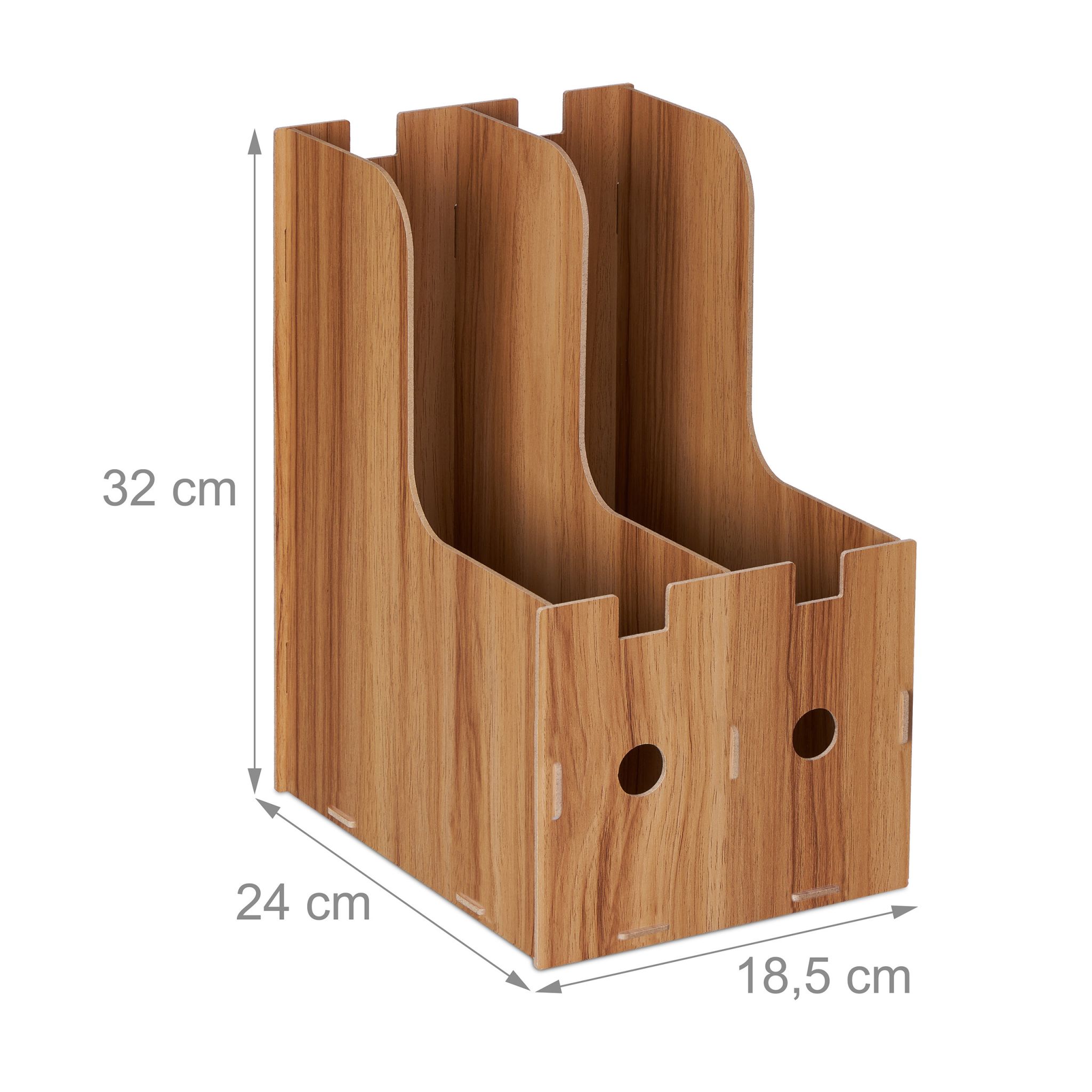 Stehsammler mit 2 Fächern für DIN A4 Braun von Relaxdays