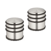 Edelstahl Türstopper 2er-Set Schwarz-Silber von Relaxdays