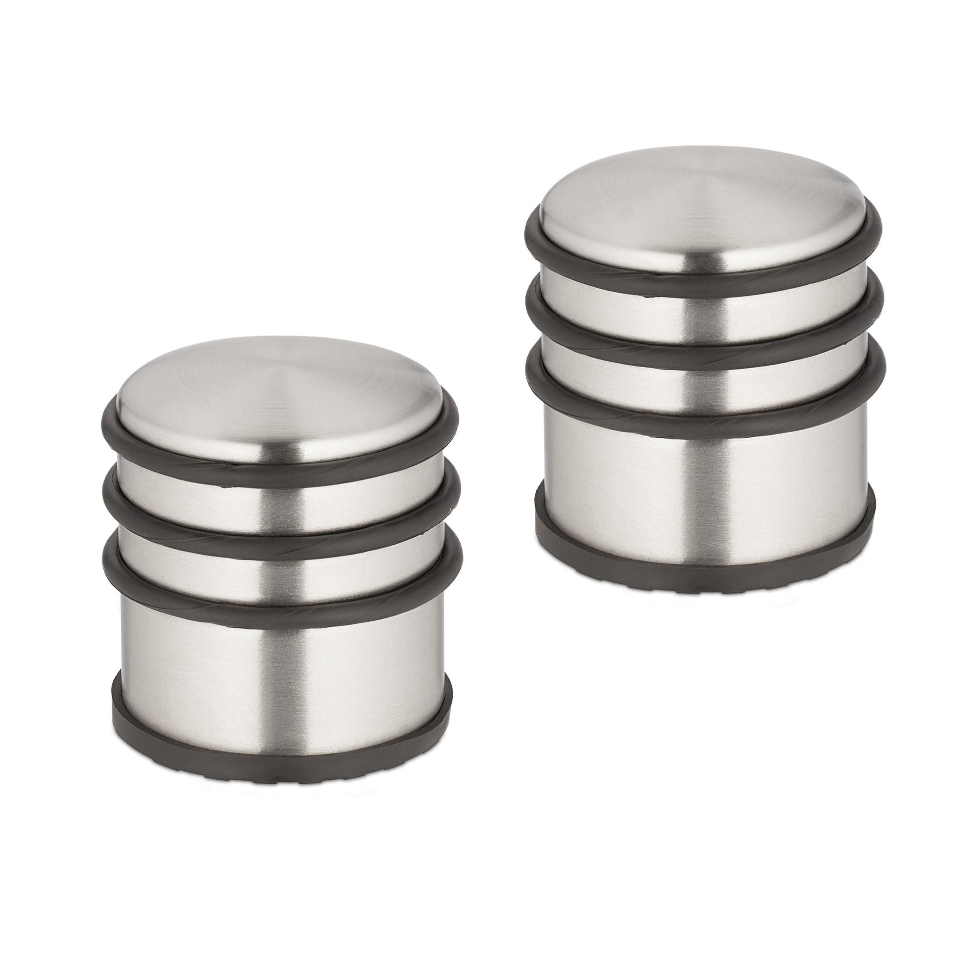 Edelstahl Türstopper 2er-Set Schwarz-Silber von Relaxdays