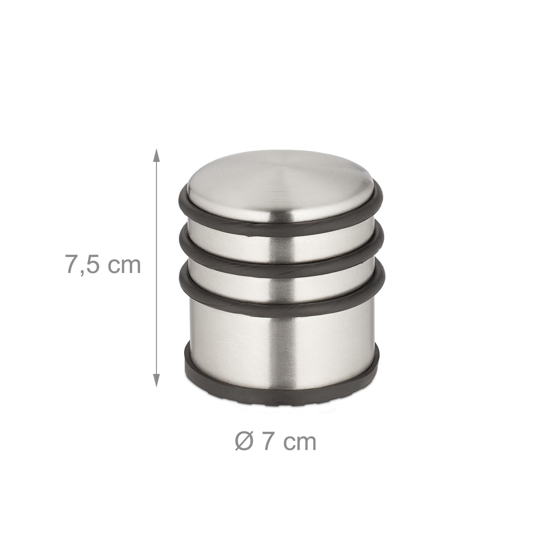 Edelstahl Türstopper 3er-Set Schwarz-Silber von Relaxdays