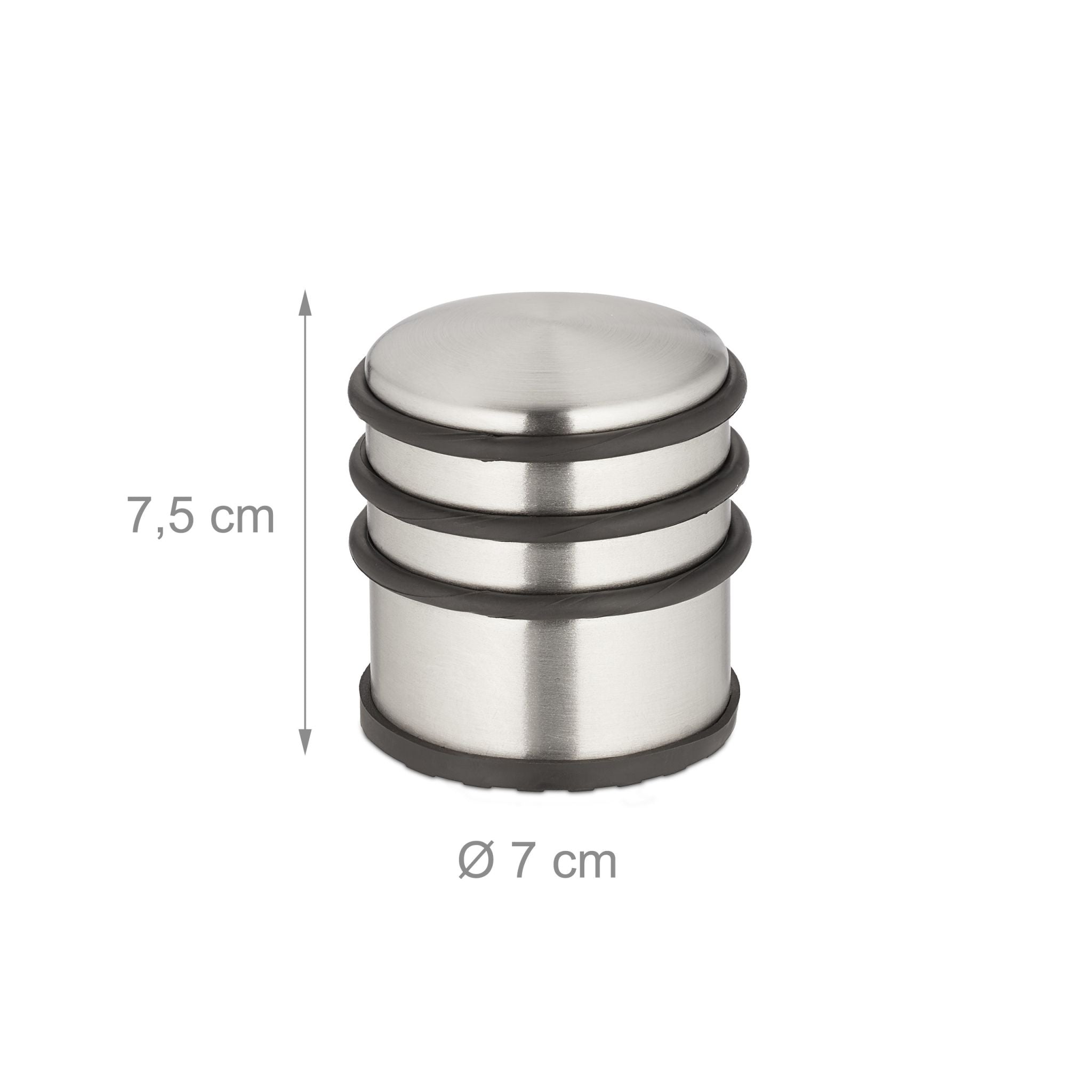 Edelstahl Türstopper 4er-Set Schwarz-Silber von Relaxdays