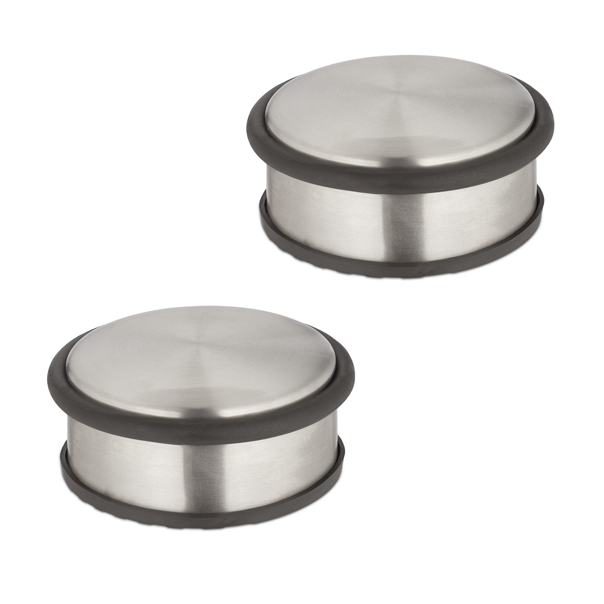 Edelstahl Türstopper 2er-Set Schwarz-Silber von Relaxdays