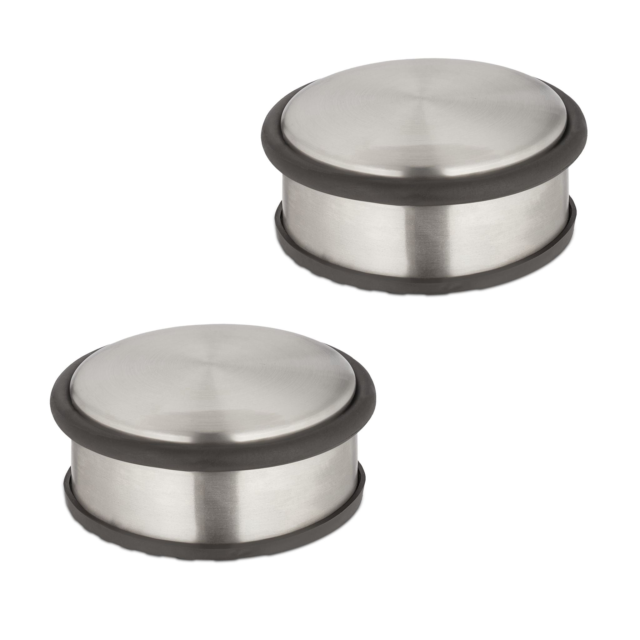 Edelstahl Türstopper 2er-Set Schwarz-Silber von Relaxdays