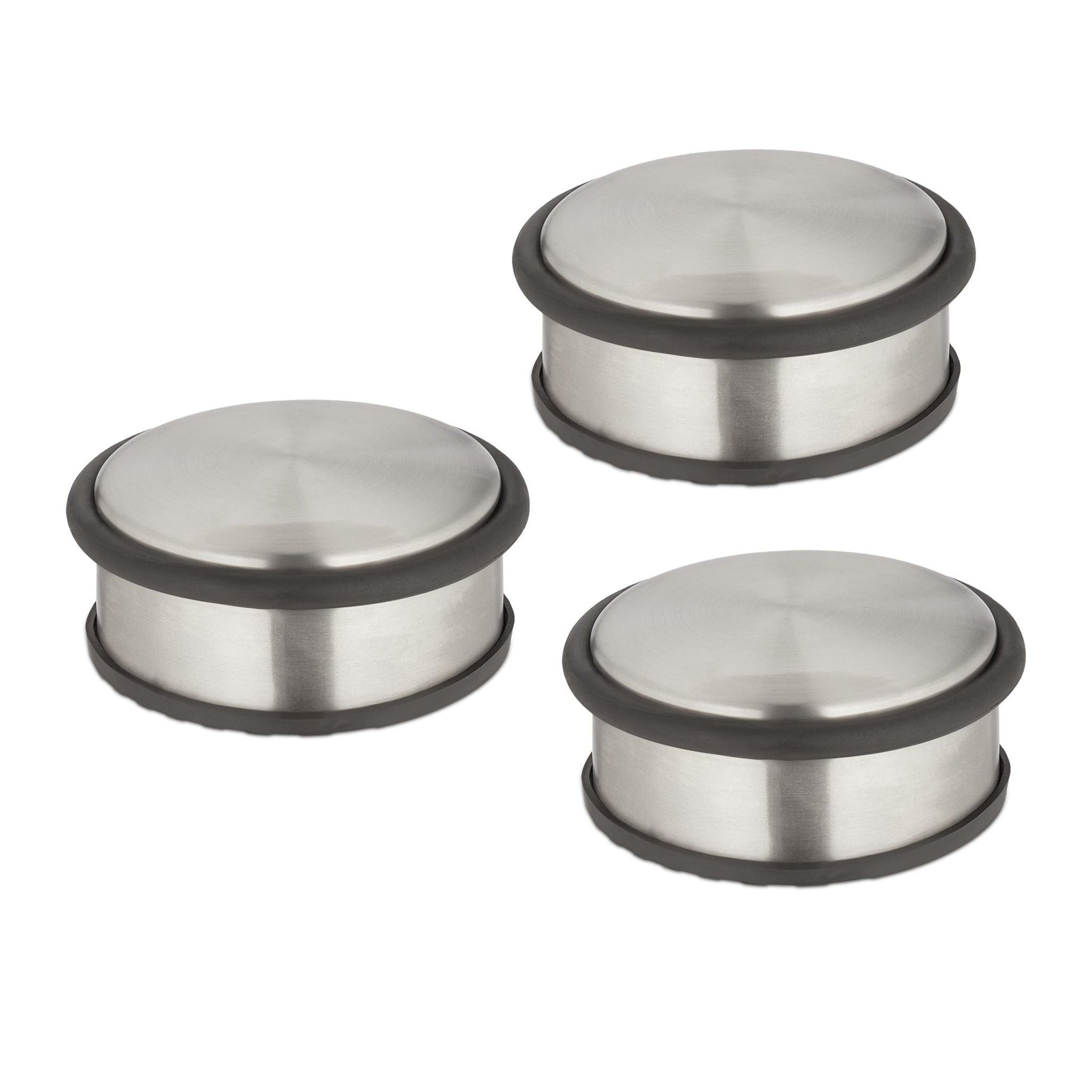 Edelstahl Türstopper 3er-Set Schwarz-Silber von Relaxdays