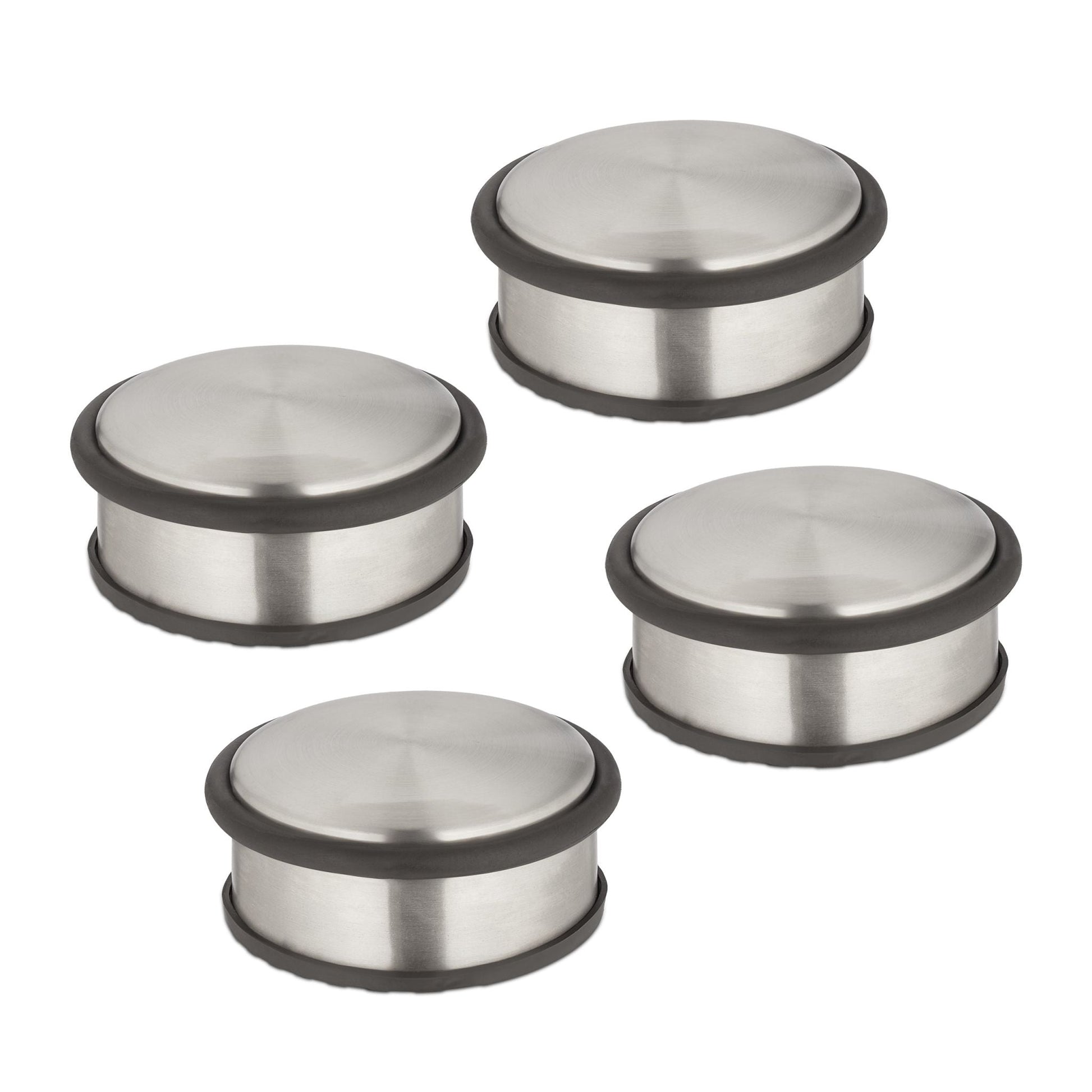 Edelstahl Türstopper 4er-Set Schwarz-Silber von Relaxdays