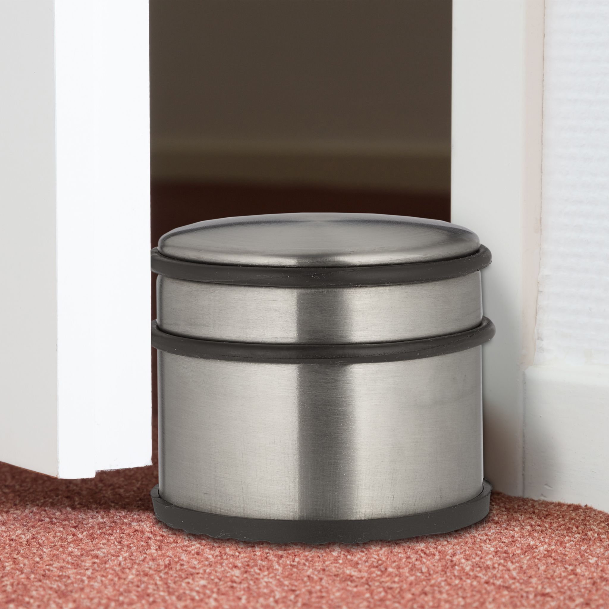 Edelstahl Türstopper 2er-Set Schwarz-Silber von Relaxdays