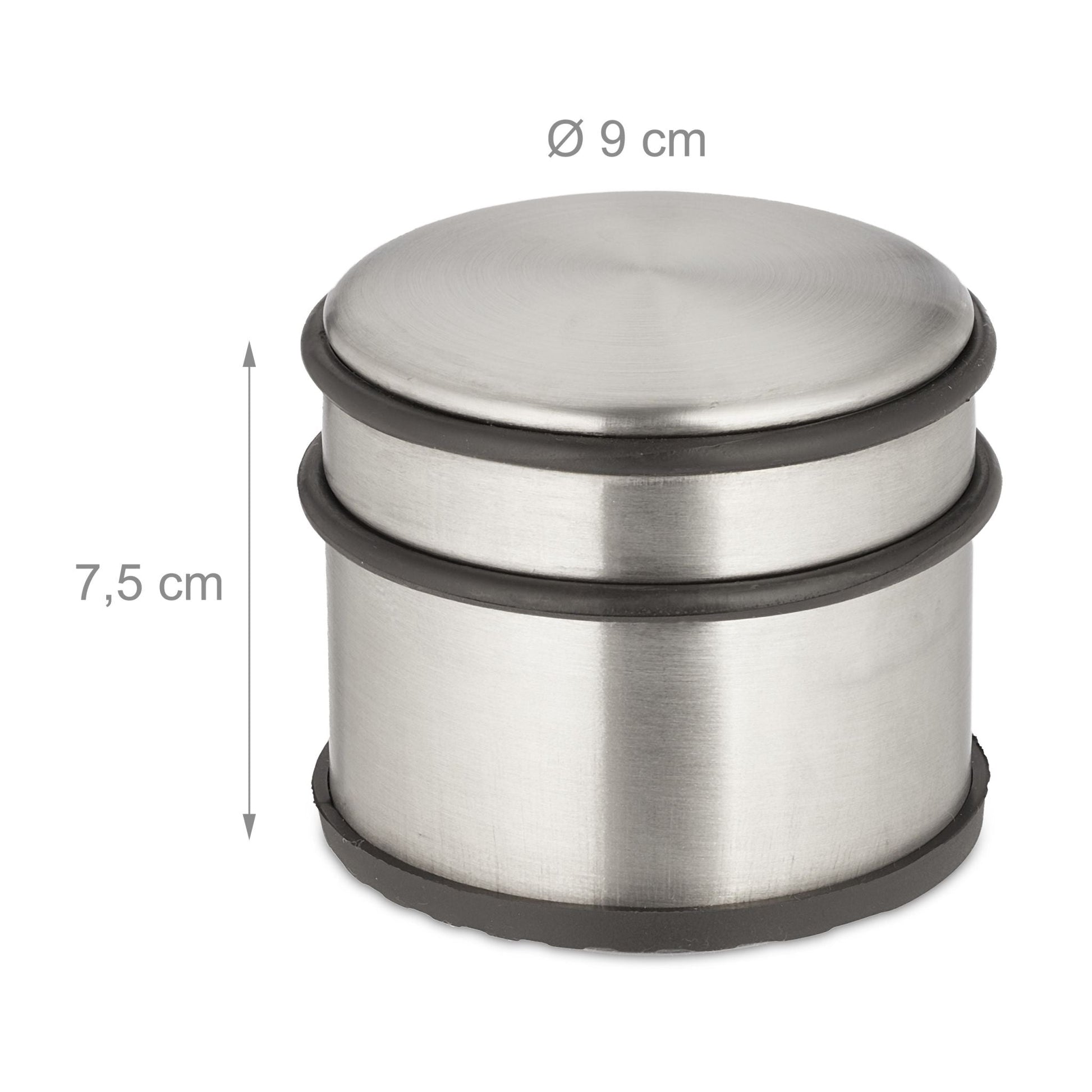 Edelstahl Türstopper 2er-Set Schwarz-Silber von Relaxdays