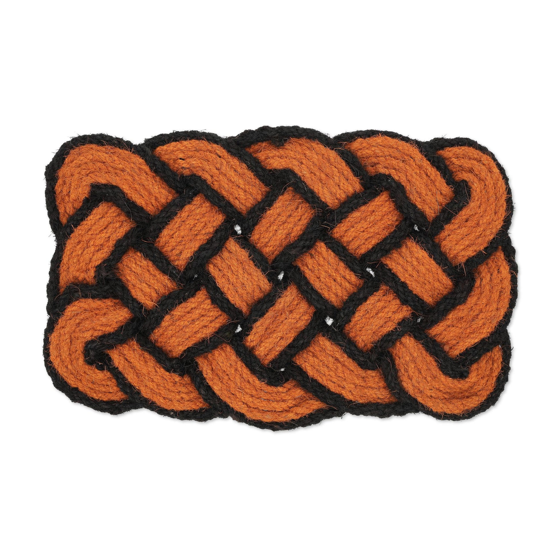 Fussmatte Kokos Knoten Orange-Schwarz von Relaxdays