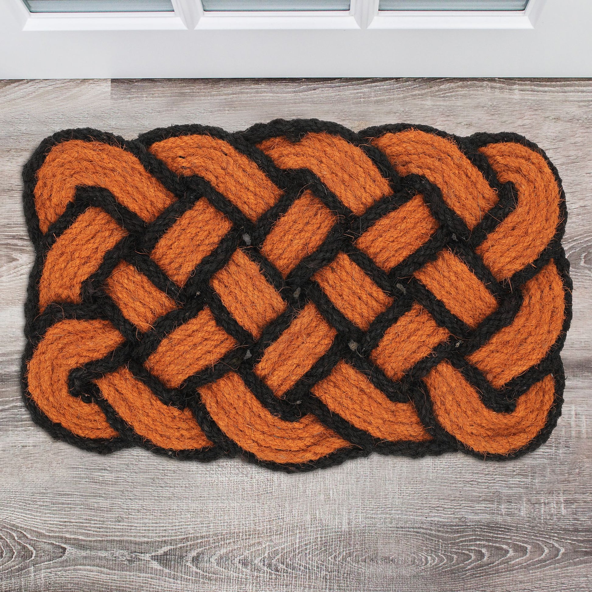 Fussmatte Kokos Knoten Orange-Schwarz von Relaxdays