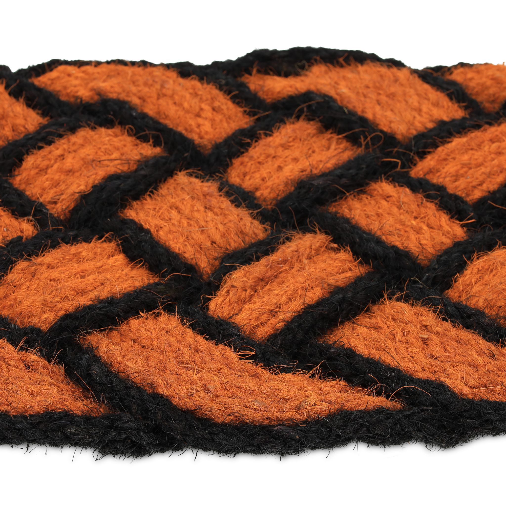Fussmatte Kokos Knoten Orange-Schwarz von Relaxdays