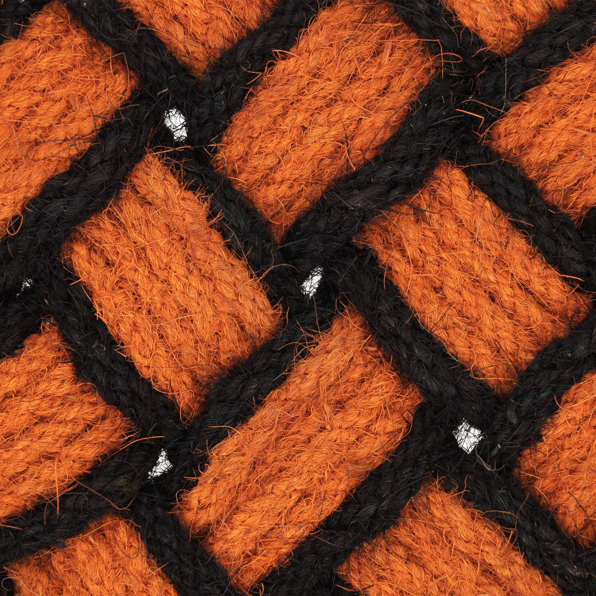 Fussmatte Kokos Knoten Orange-Schwarz von Relaxdays