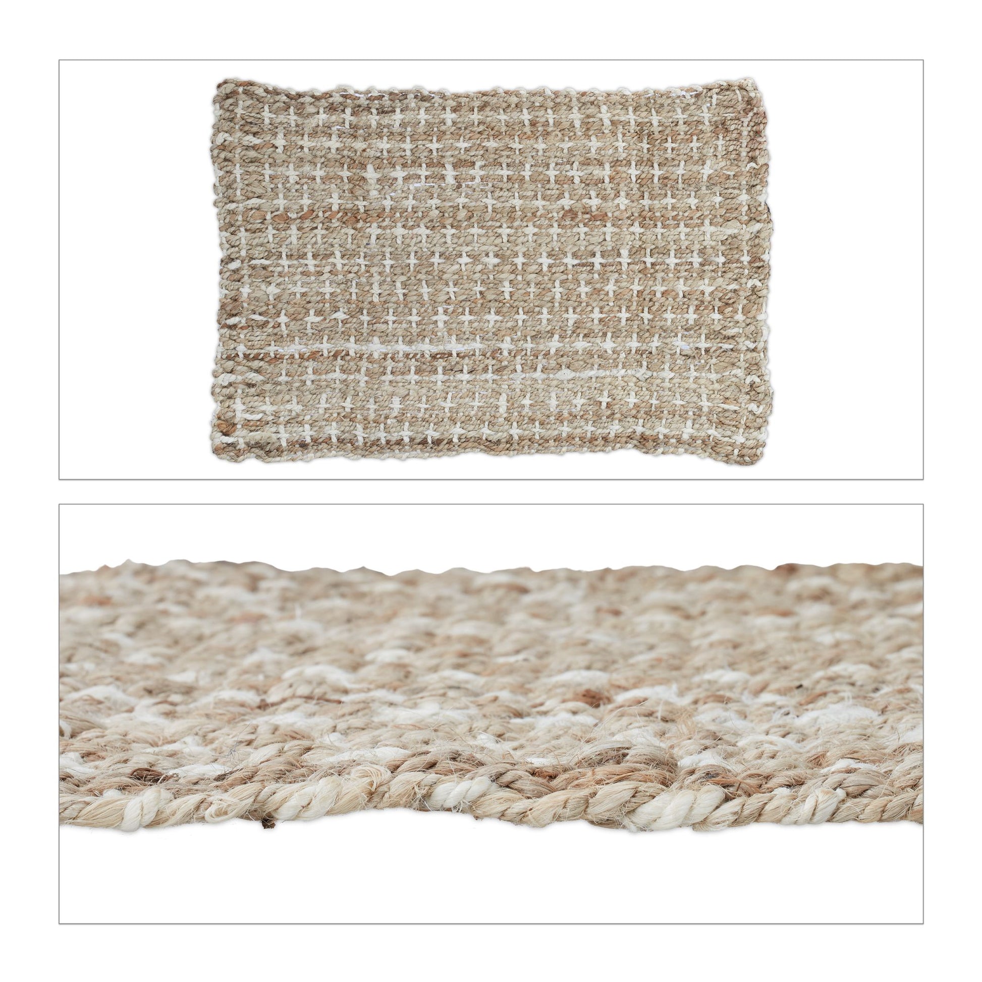 Jute Teppich 60x90cm Beige-Creme von guteszeug.ch