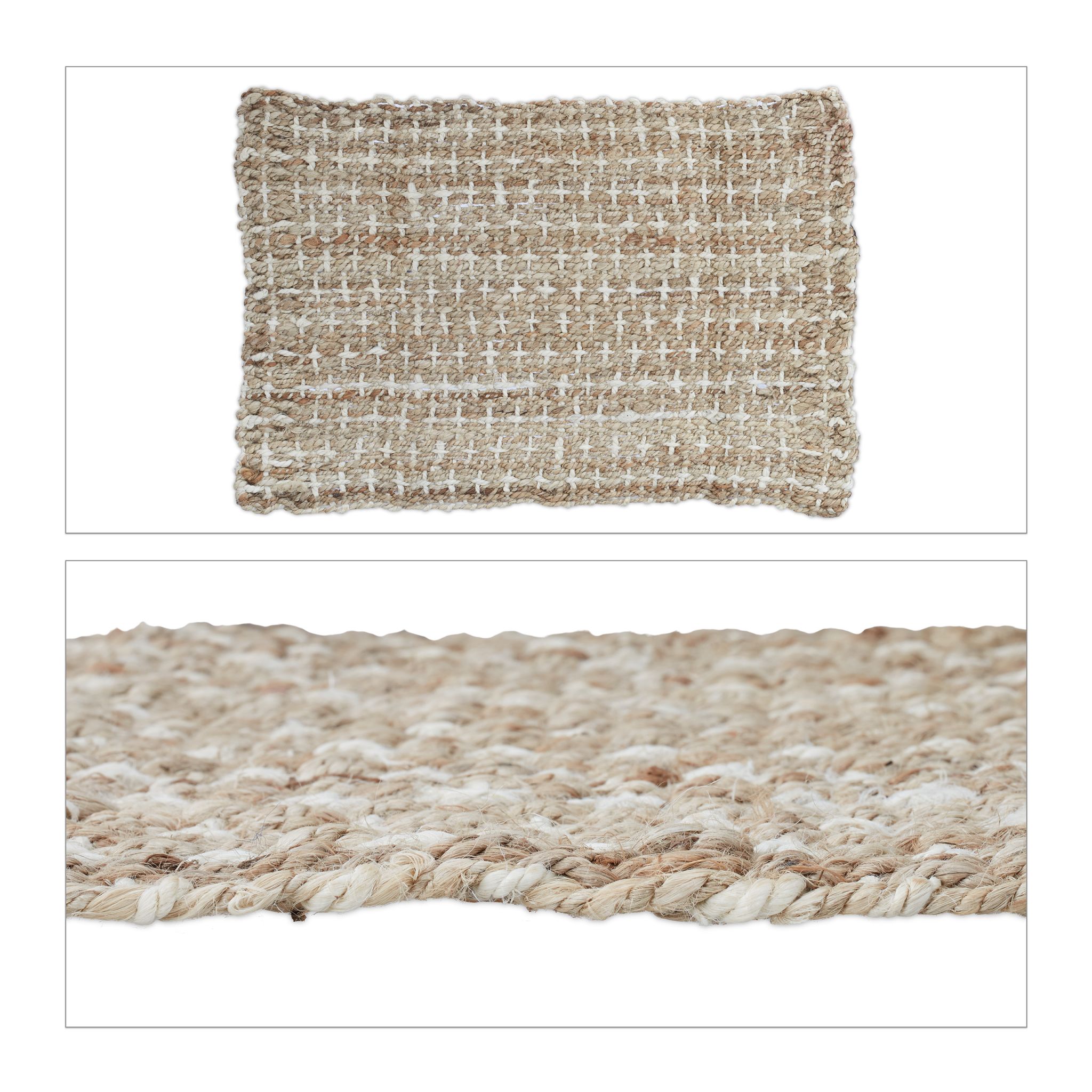 Jute Teppich 60x90cm Beige-Creme von guteszeug.ch
