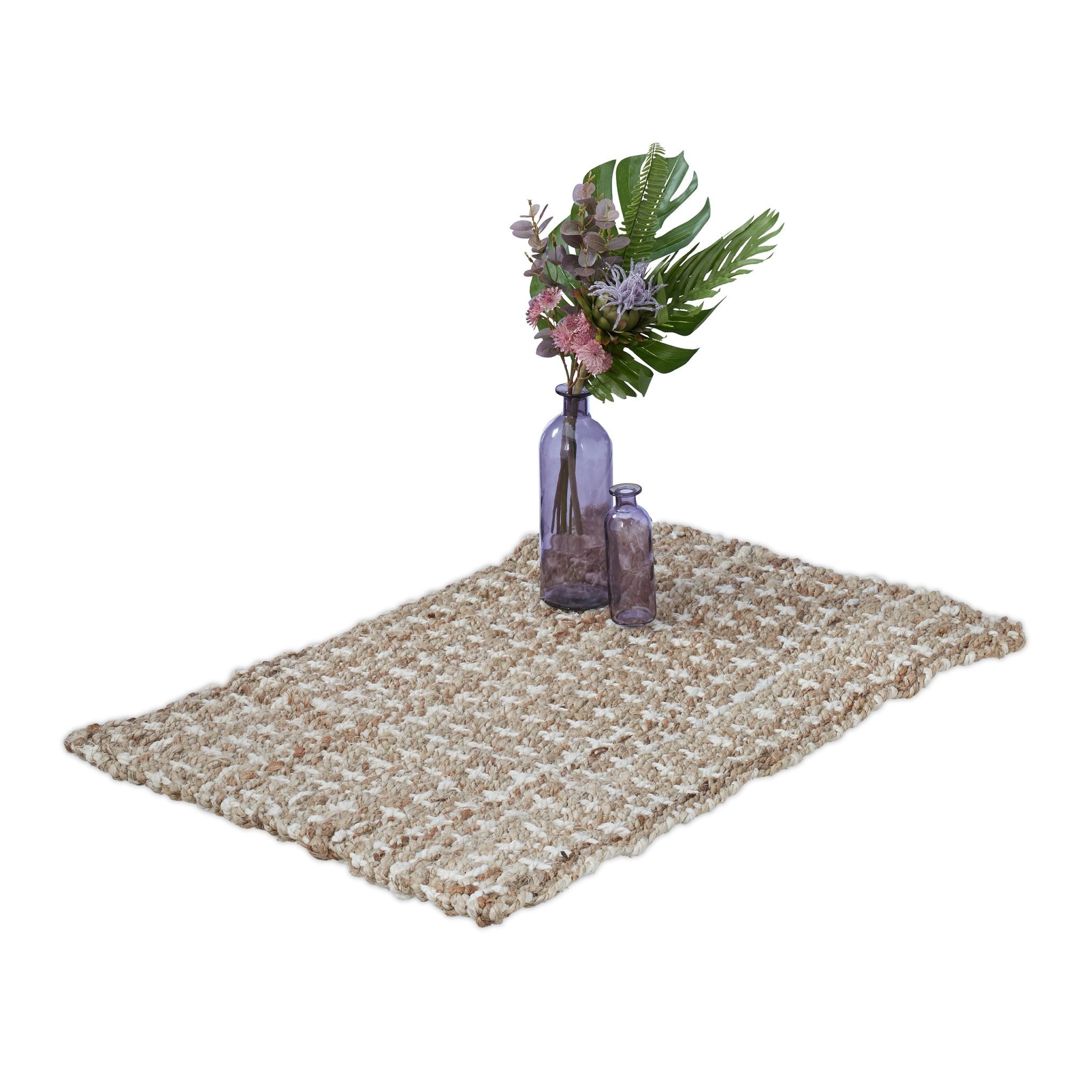Jute Teppich 60x90cm Beige-Creme von guteszeug.ch
