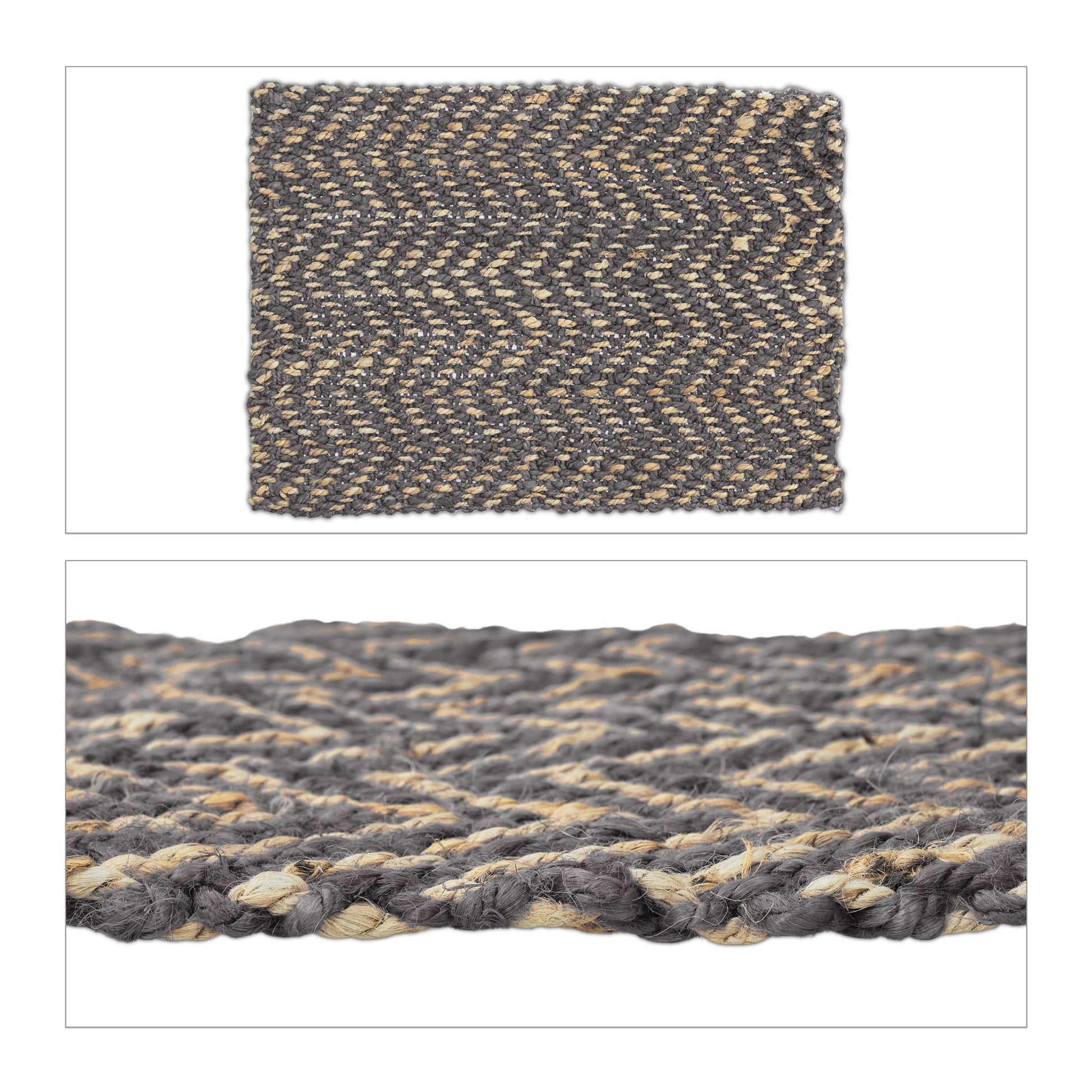 Jute Teppich 60x90cm Anthrazit-Beige von guteszeug.ch