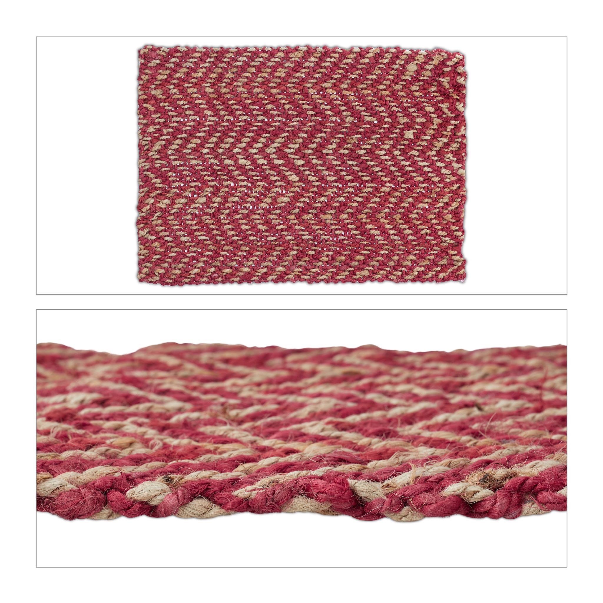 Jute Teppich 60x90cm Beige-Dunkelrot von guteszeug.ch