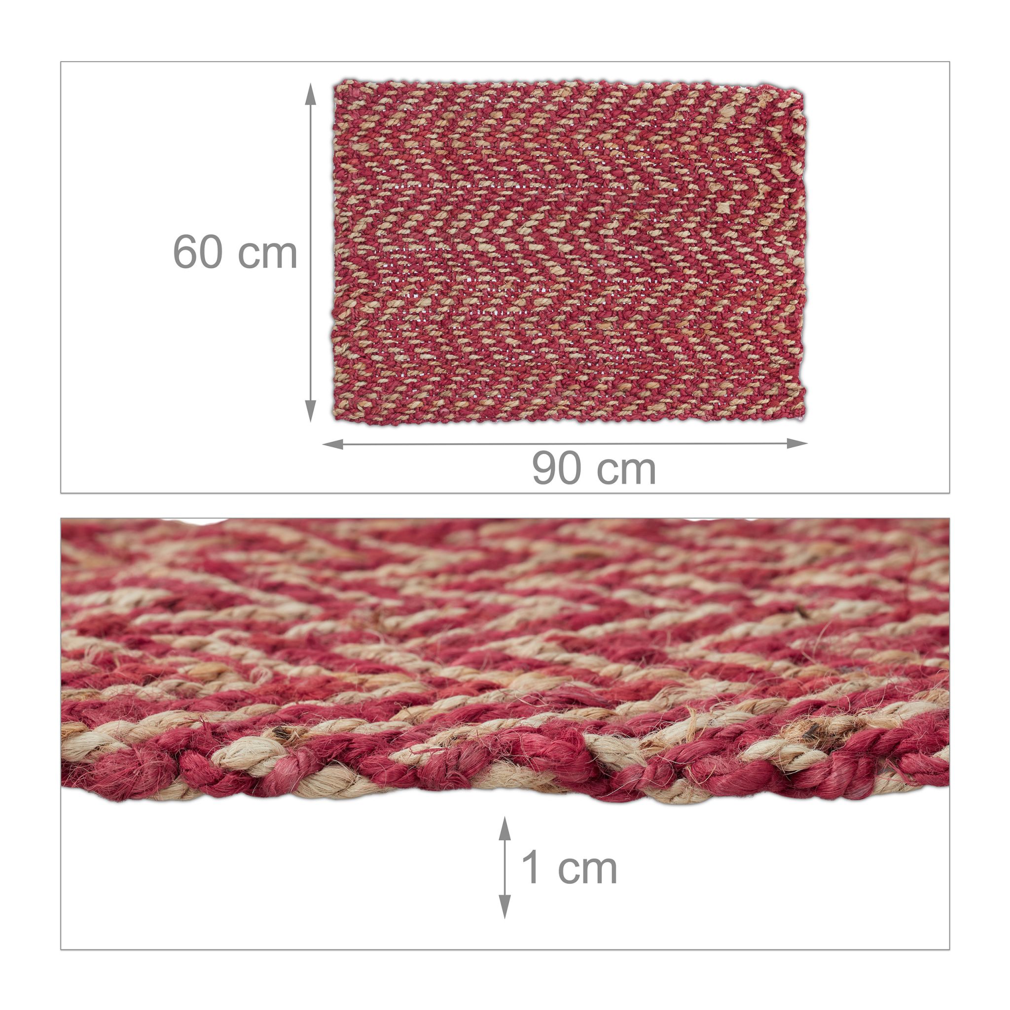 Jute Teppich 60x90cm Beige-Dunkelrot von guteszeug.ch