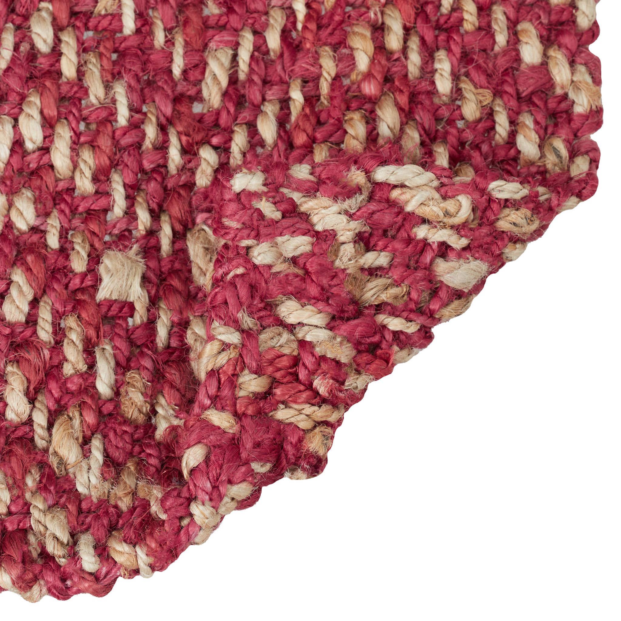 Jute Teppich 60x90cm Beige-Dunkelrot von guteszeug.ch
