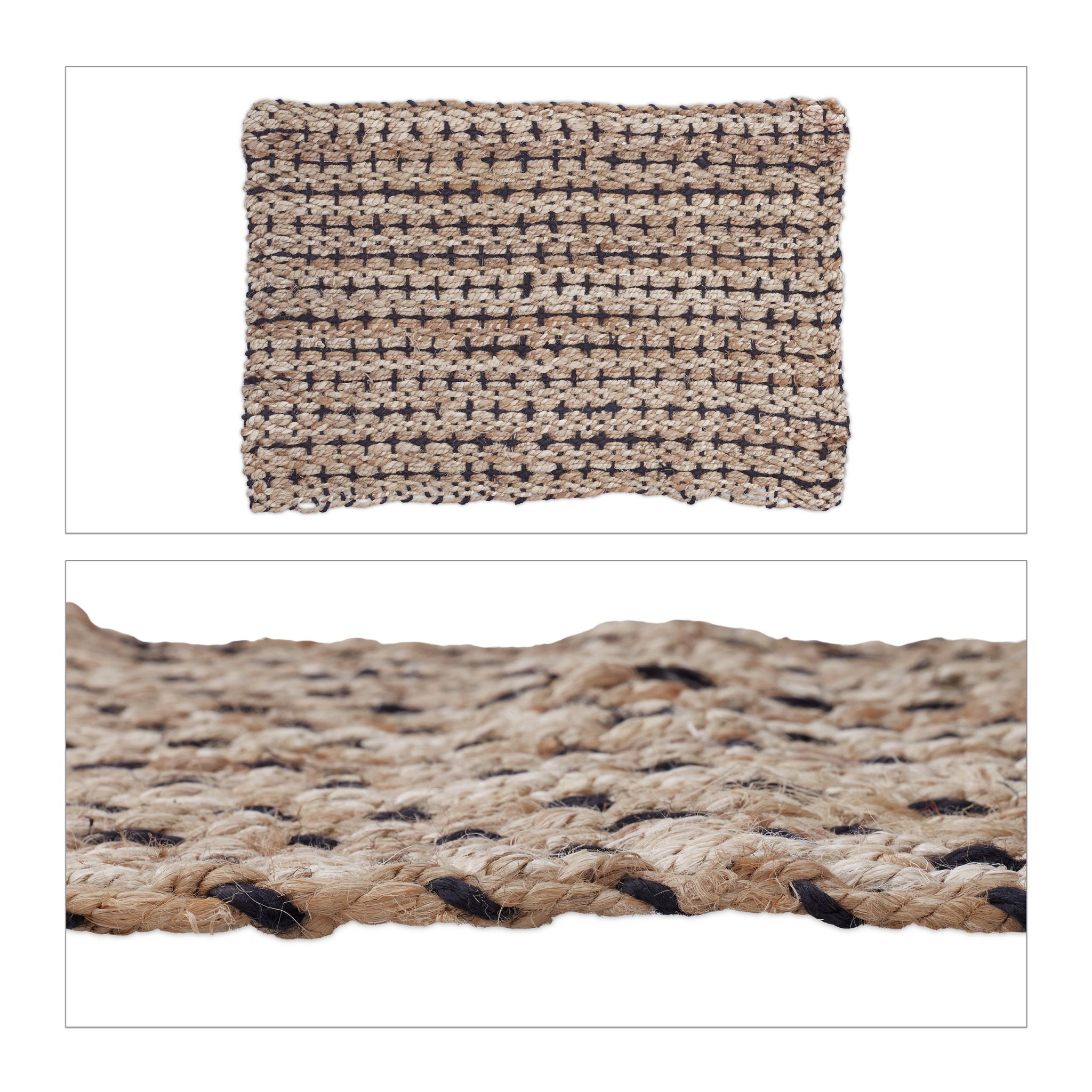 Jute Teppich 60x90cm Beige-Schwarz von guteszeug.ch